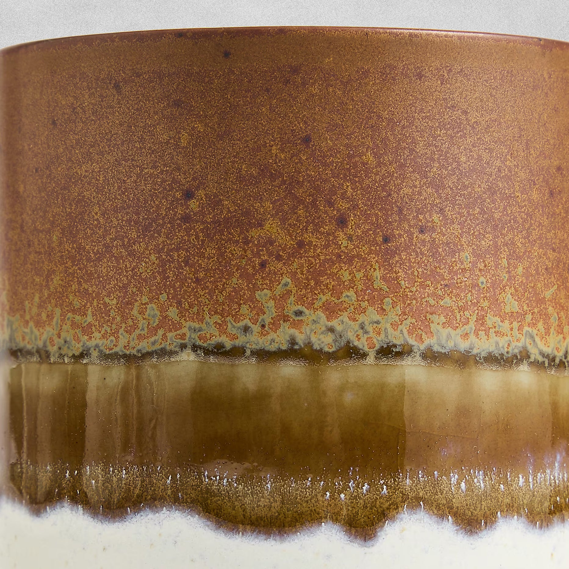 M&S Stoneware Reactive Mug Dark Yellow Brown Glaze