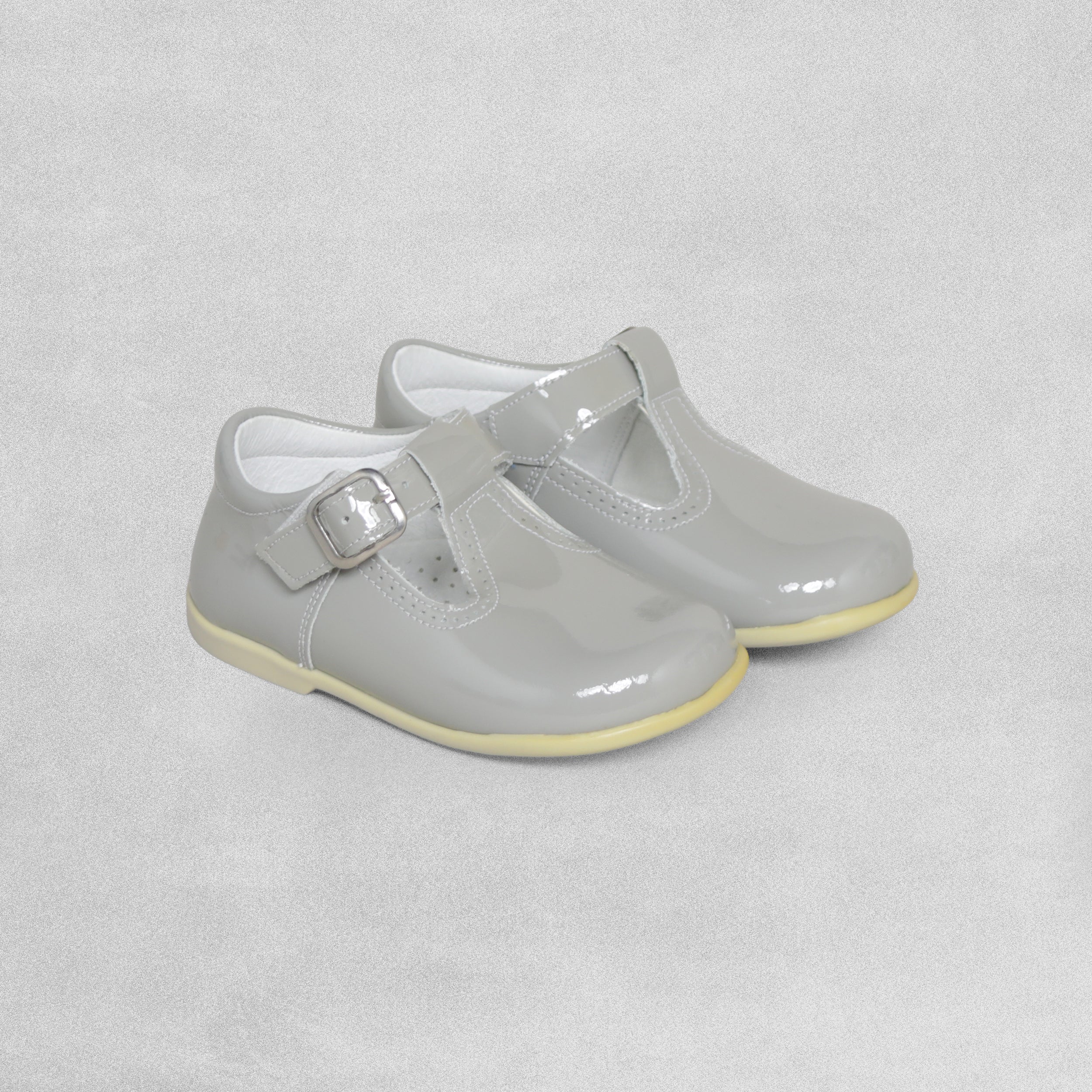Shoeting Stars Patent Grey Shoes with Buckle