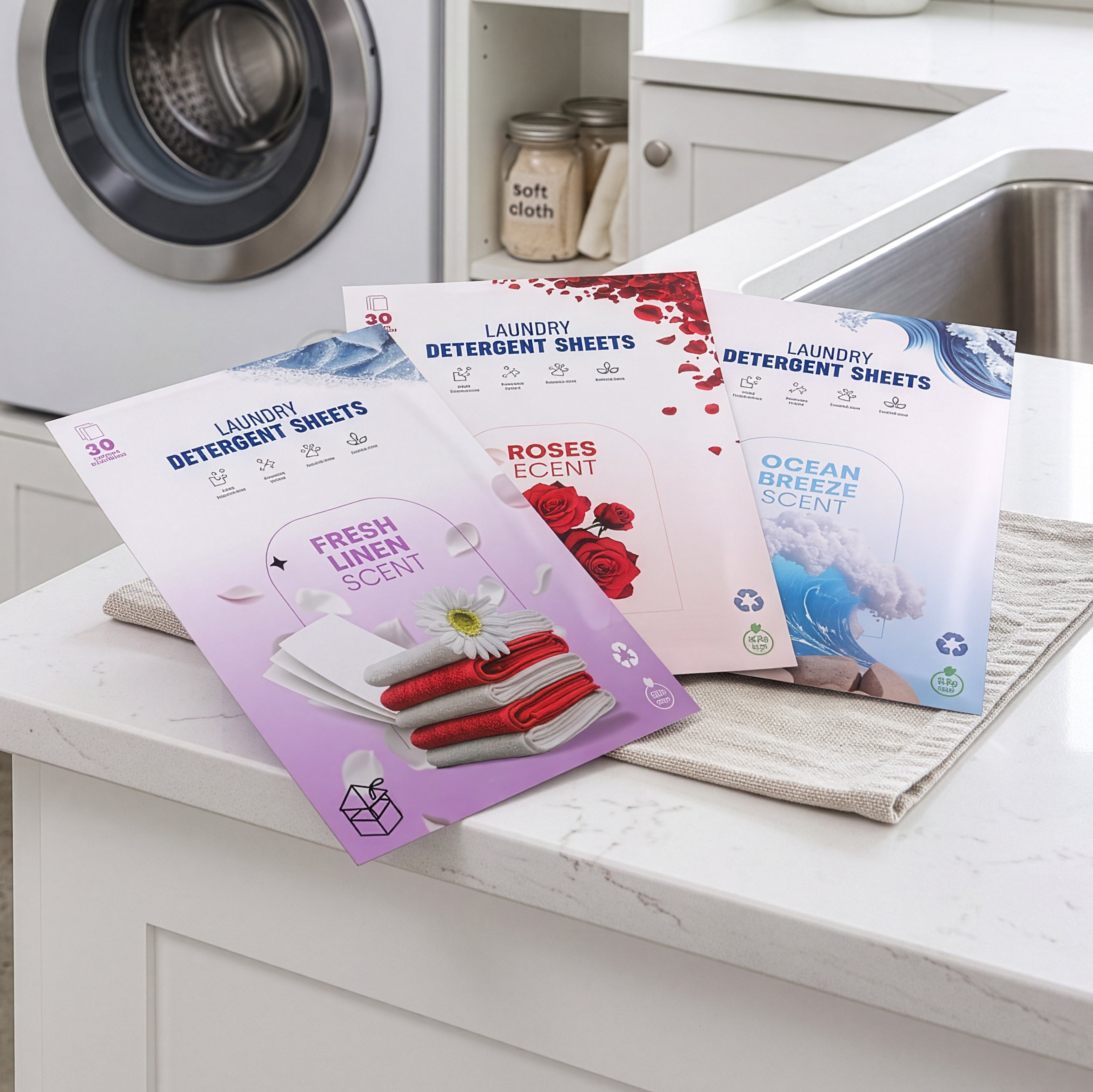 WessyJuice Laundry Detergent Sheets 30 Sheets Various Scents