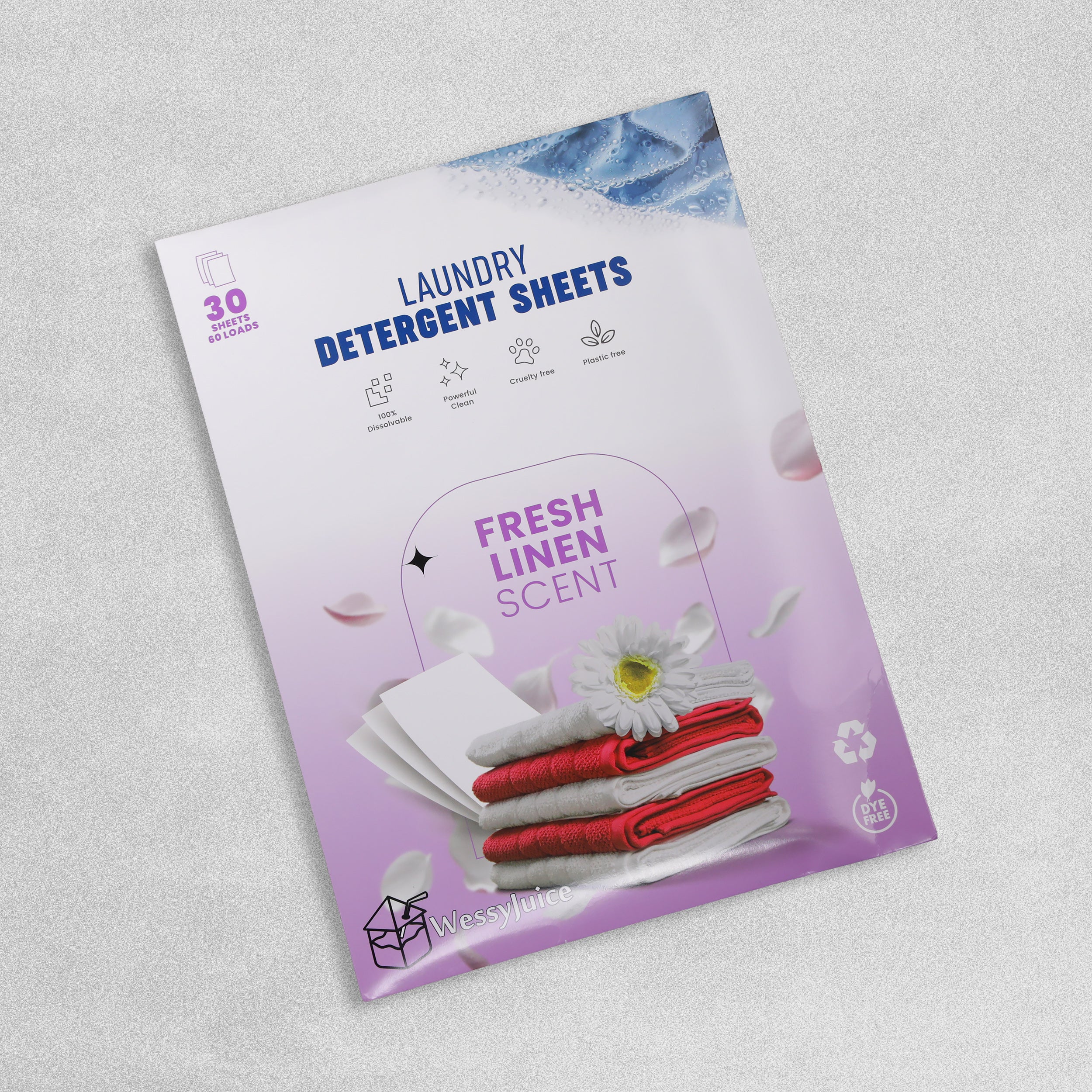 WessyJuice Laundry Detergent Sheets 30 Sheets Various Scents