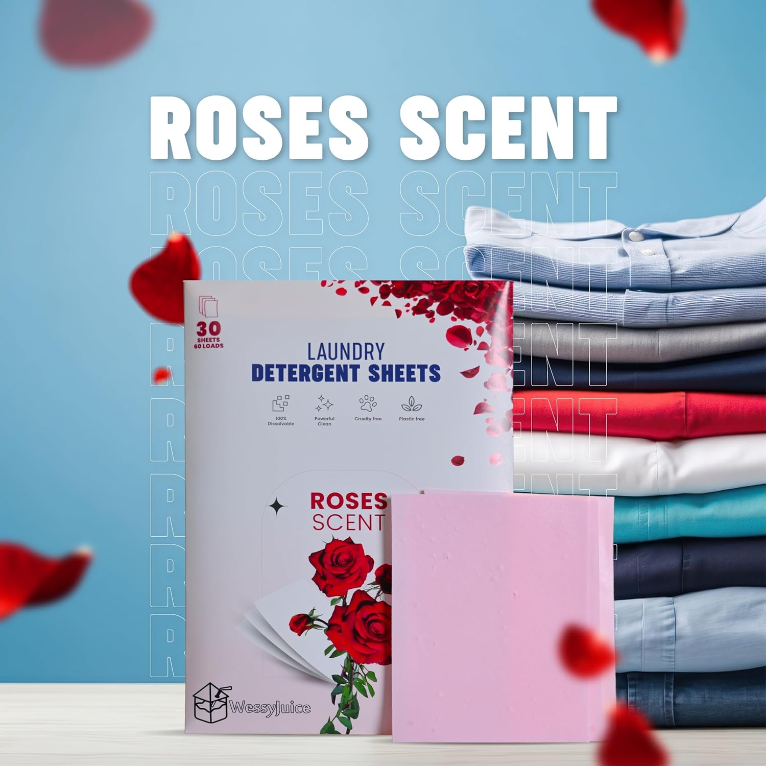 WessyJuice Laundry Detergent Sheets 30 Sheets Various Scents