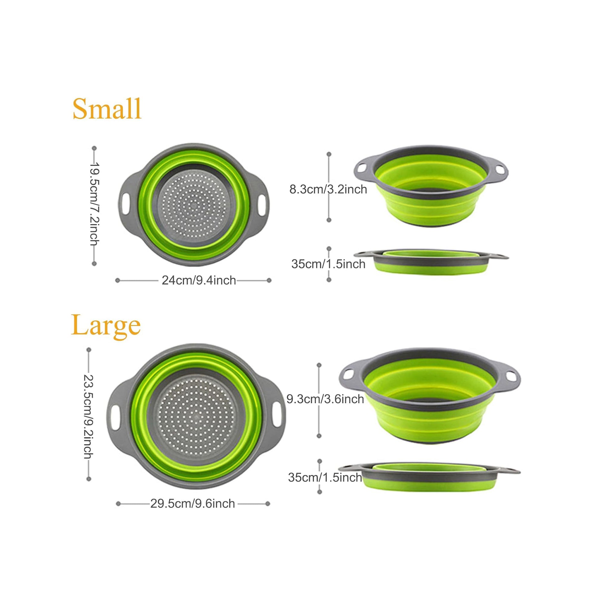 Collapsible Colanders Pair - Various Colours Available