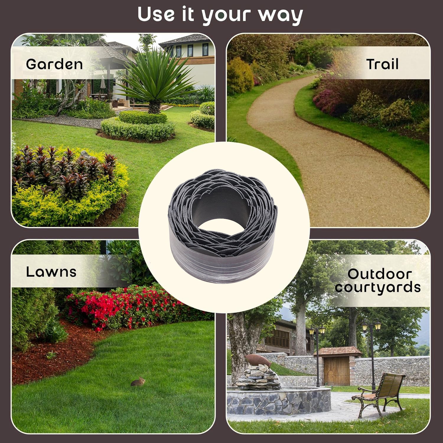 The Lawn Company Wavedge & Artedge Lawn Edging  10 Meters various colours