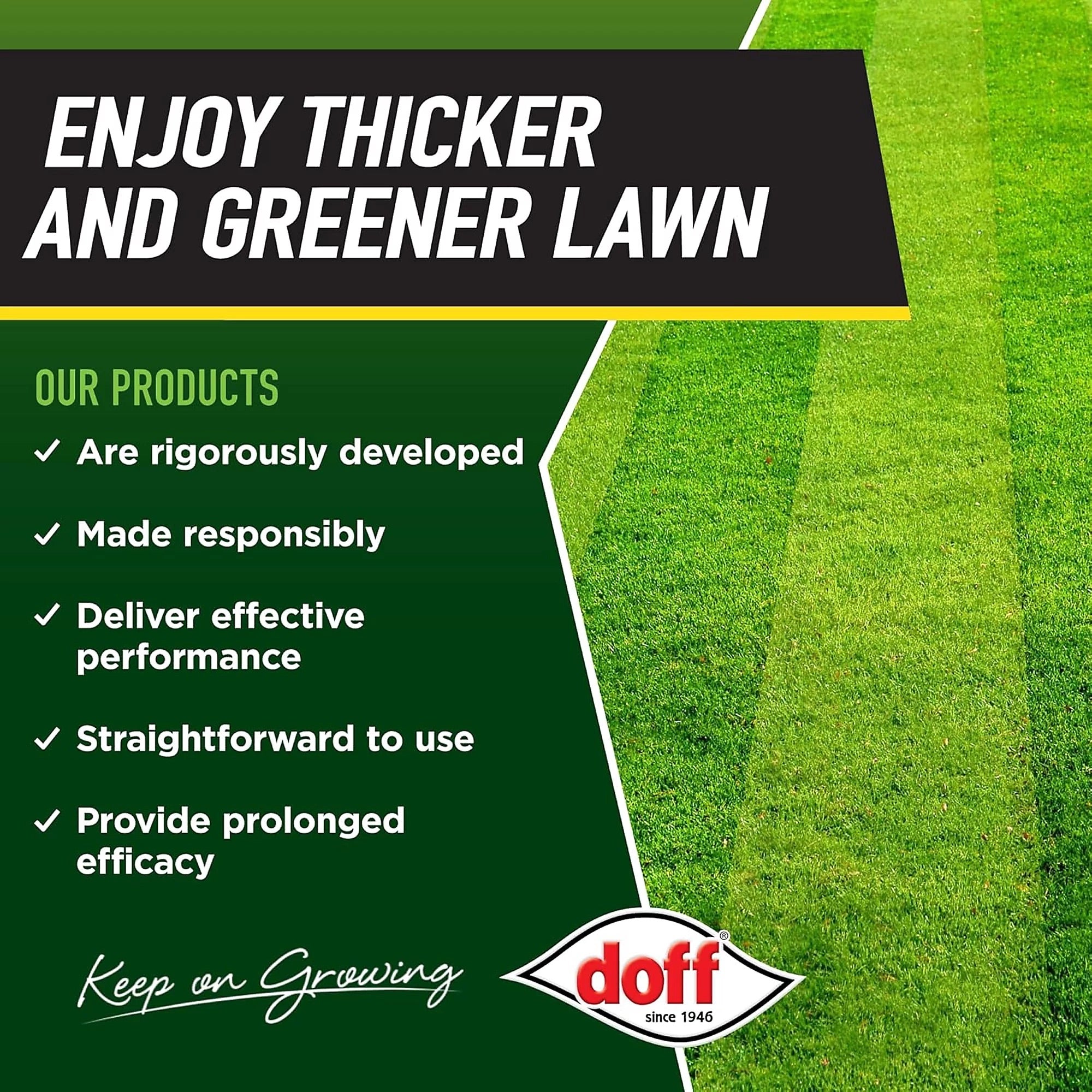 Doff Power Up All Weather Grass Seed 40sqm - 1kg