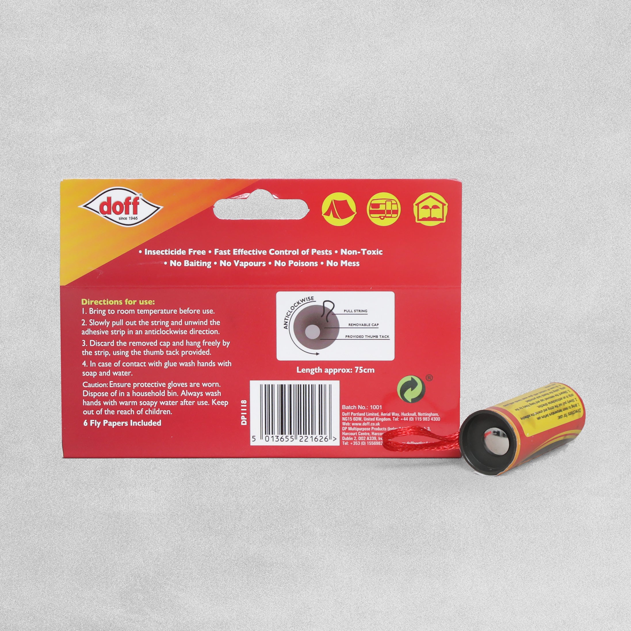 Doff Sticky Fly Papers 75cm - Pack of 6