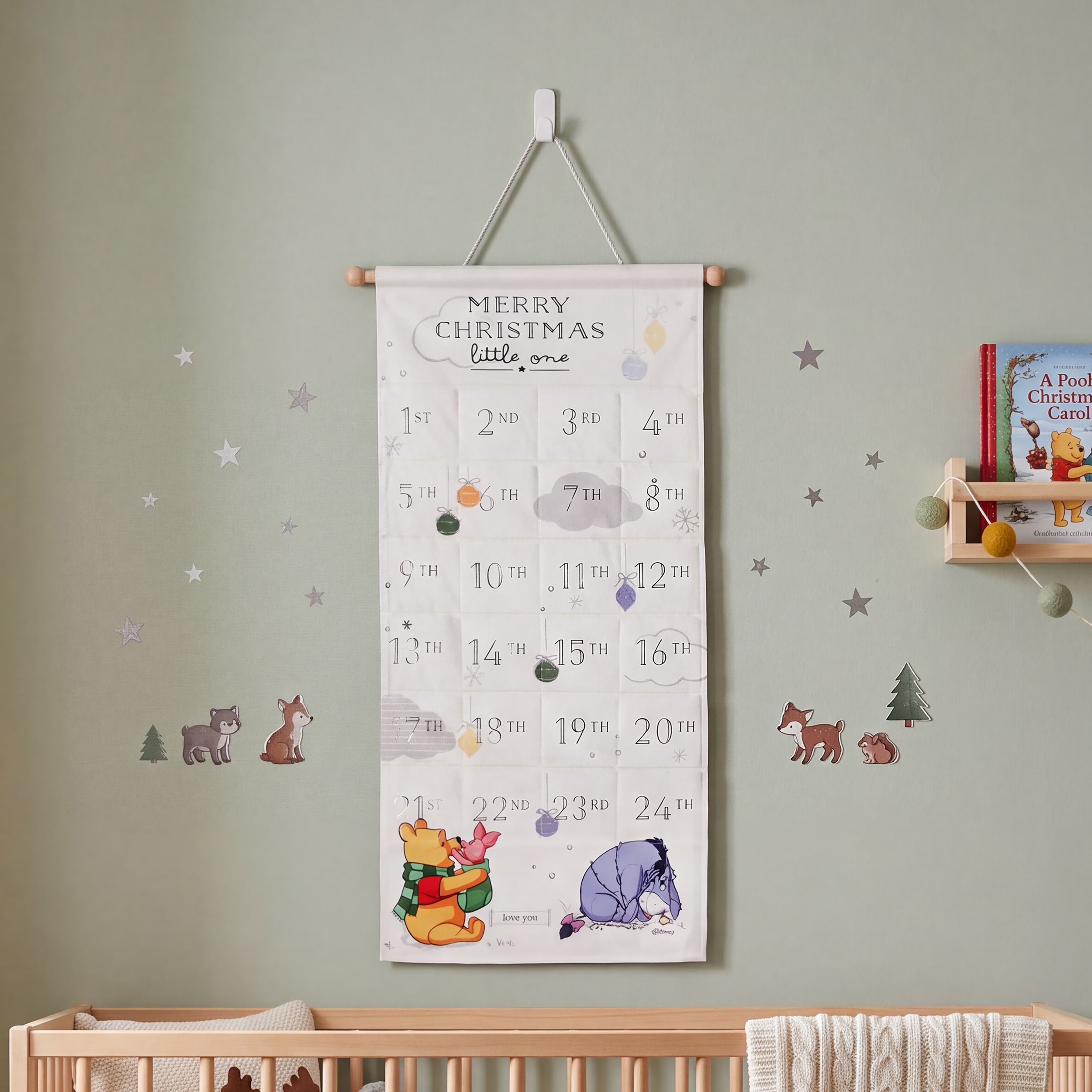 Disney Winnie The Pooh Fabric Advent Calendar Merry Christmas Little One