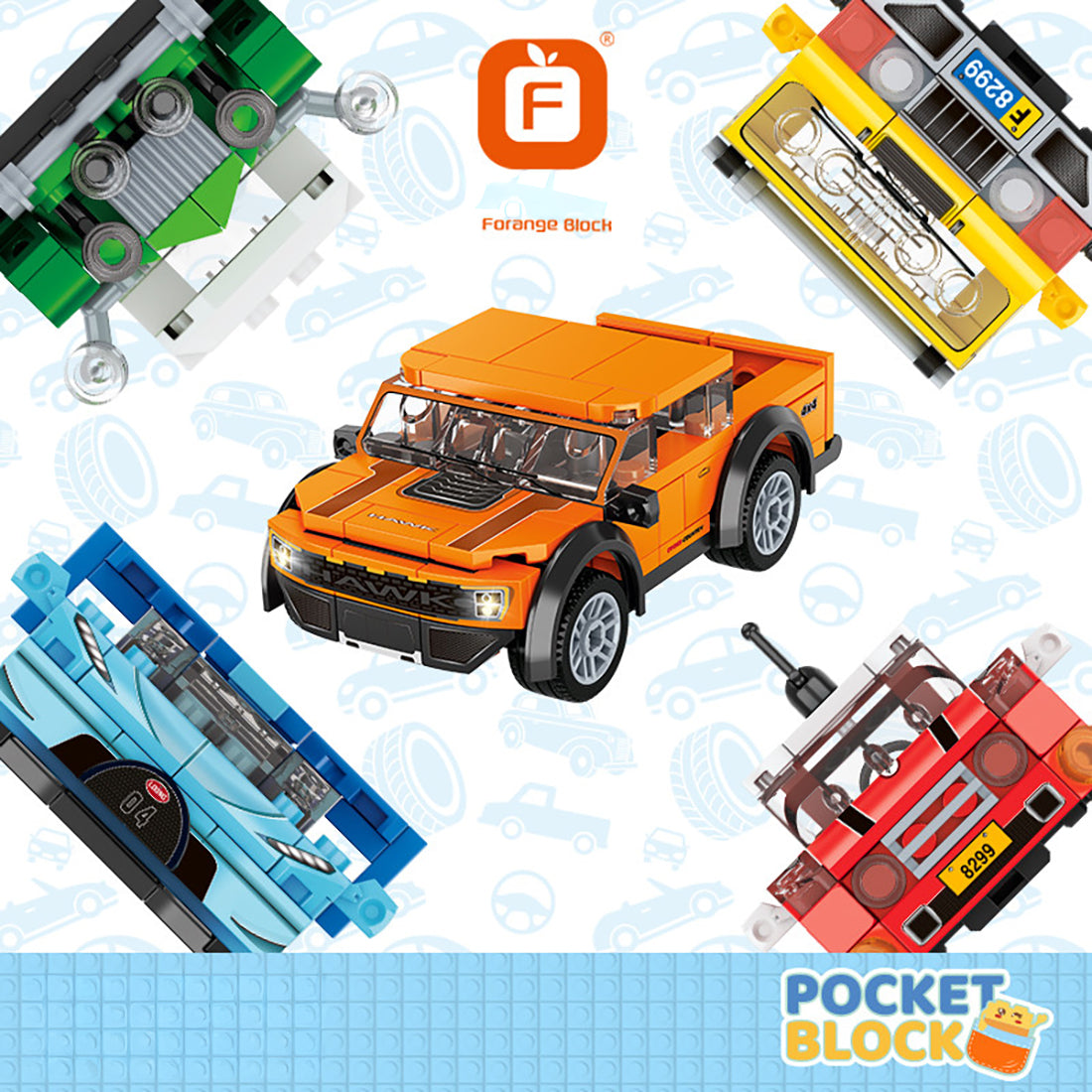 Pocket Block Vehicle 113pc - Assorted Designs