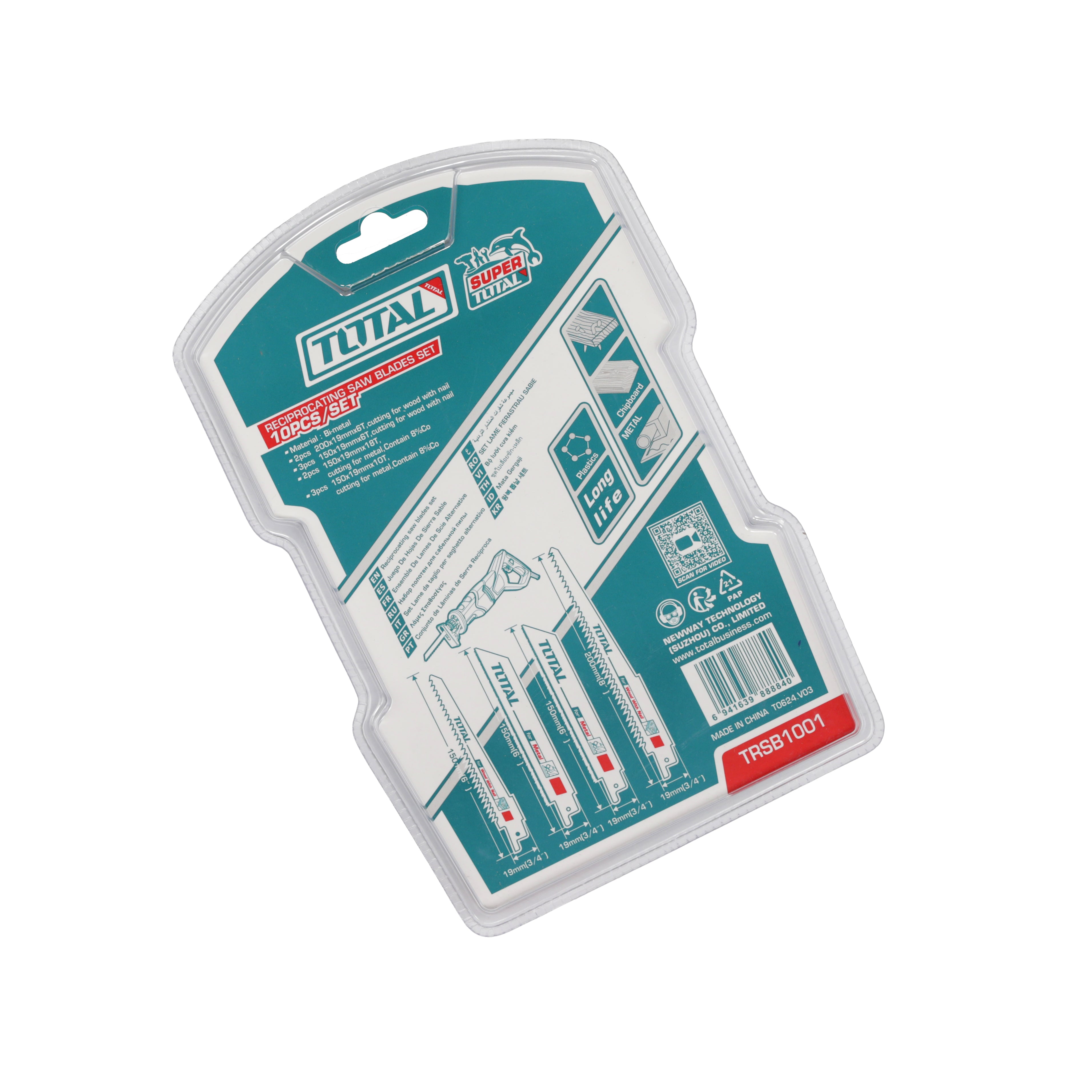 Total Reciprocating Saw Blade Set - 10pcs - TRSB1001