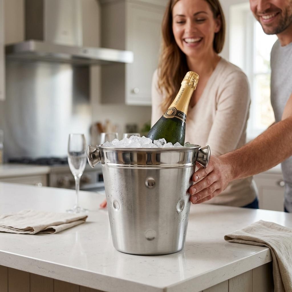 Apollo Stainless Steel 21cm Champagne Bucket Silver
