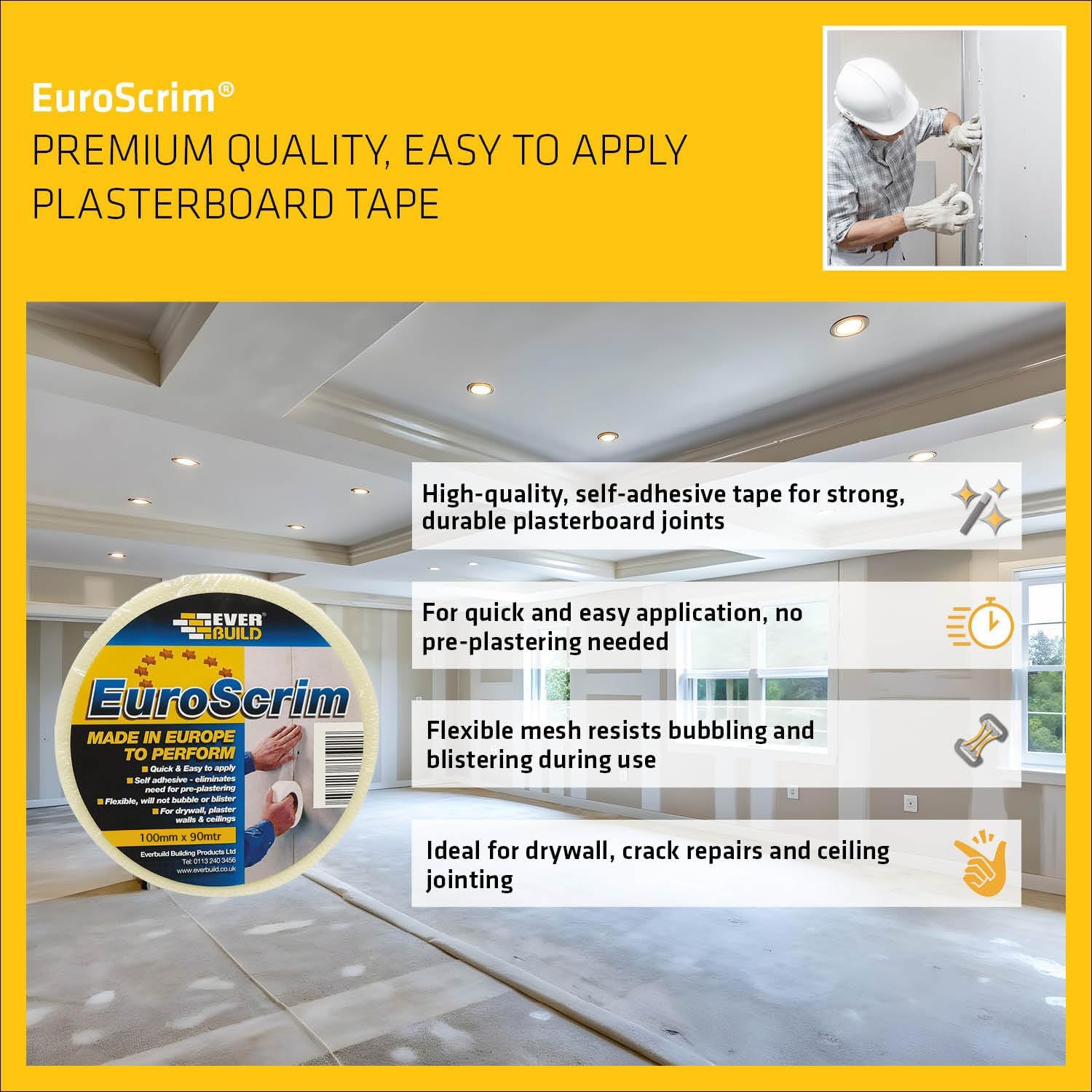 Everbuild EuroScrim Tape  100mm x 9m
