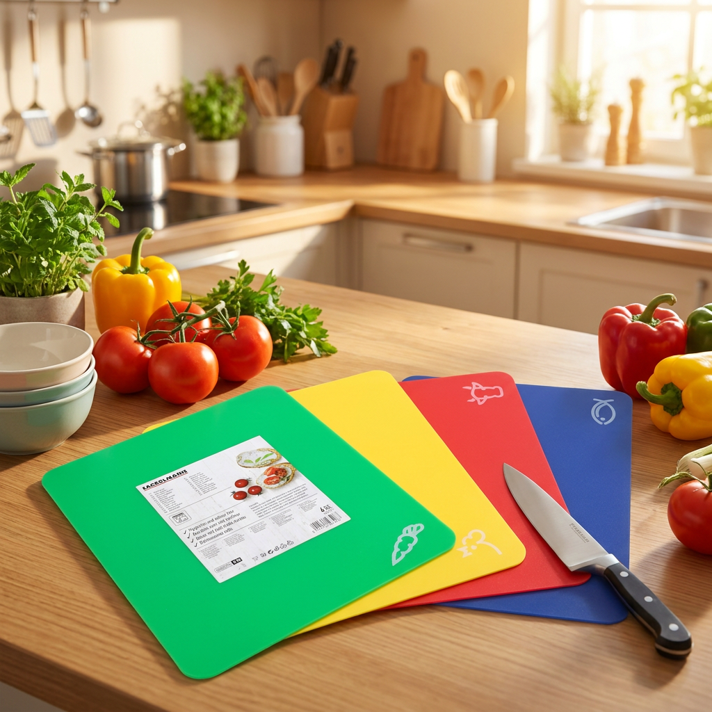 Fackelmann Flexible Cutting Mats - 4 Pack Mixed Colours
