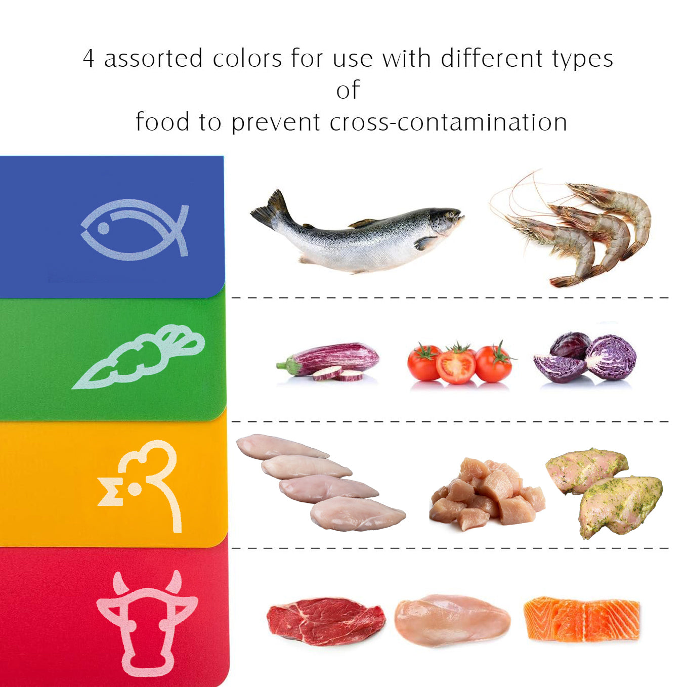 Fackelmann Flexible Cutting Mats - 4 Pack Mixed Colours