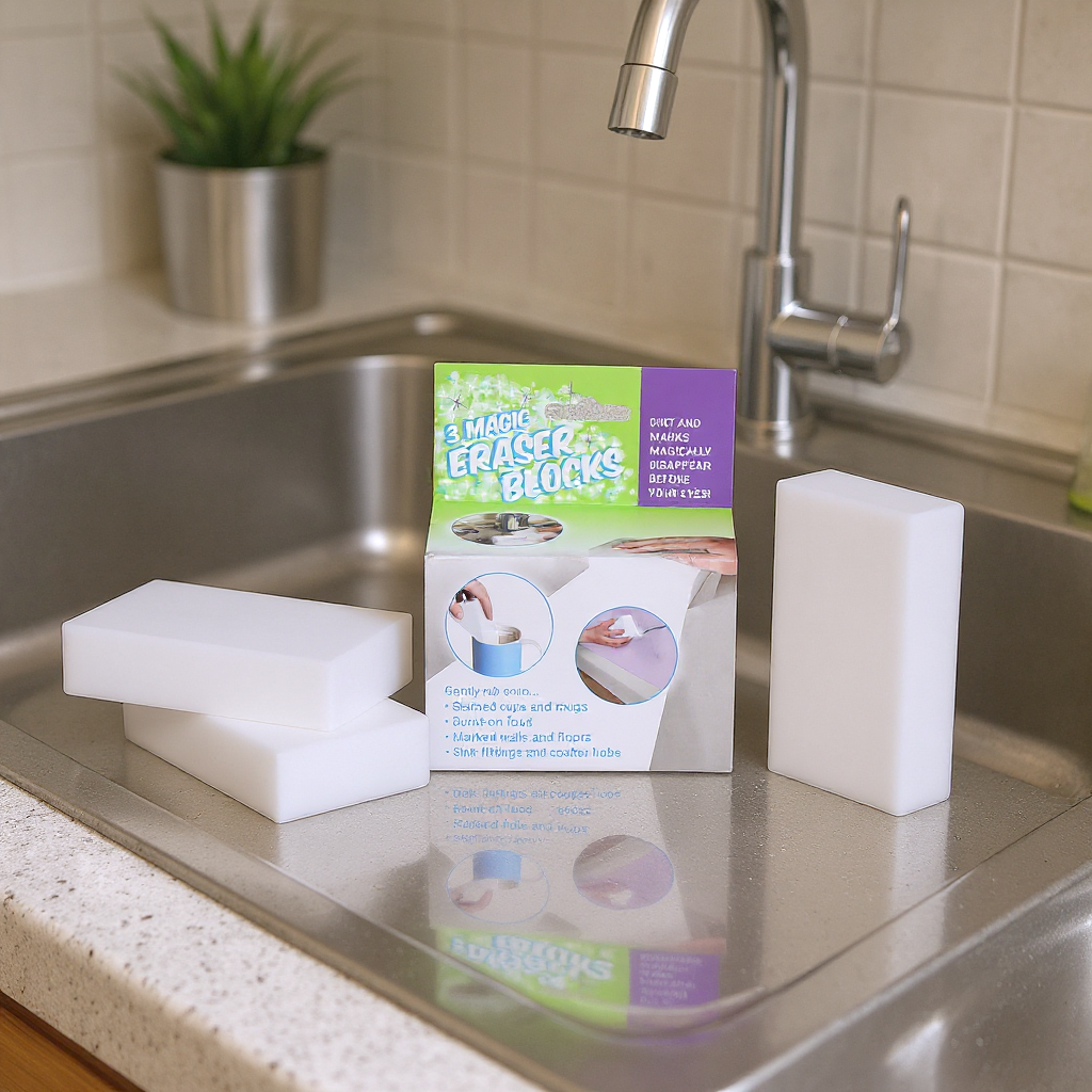 Magic Eraser Stain Remover Cleaning Blocks - Pack of 3