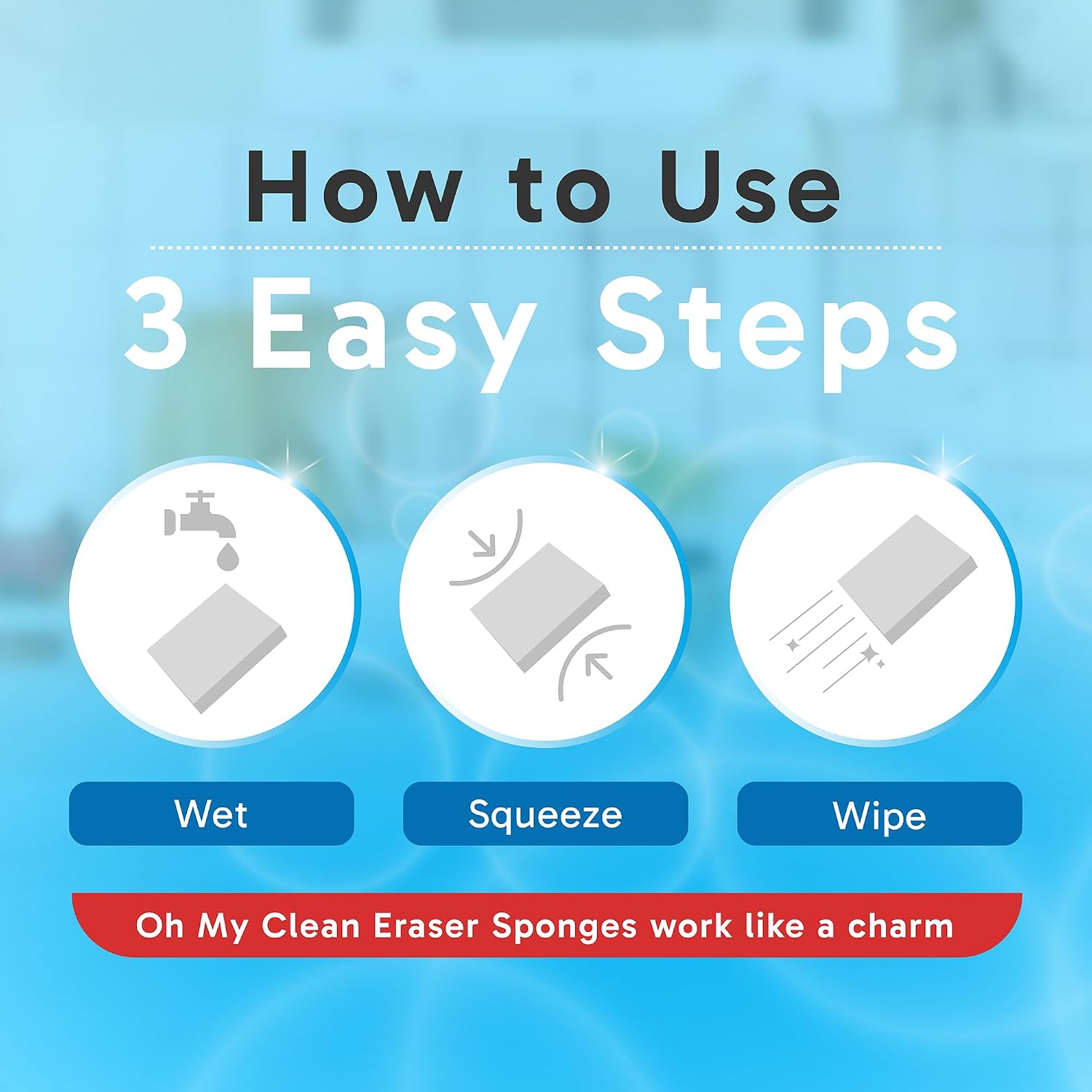 Magic Eraser Stain Remover Cleaning Blocks - Pack of 3