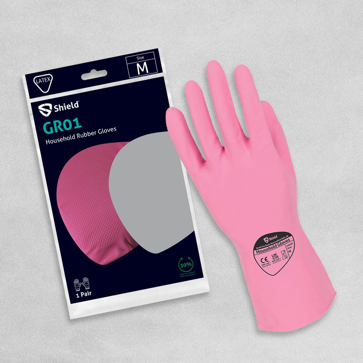 Shield Latex GR01 Household Rubber Gloves 1 Pair XL