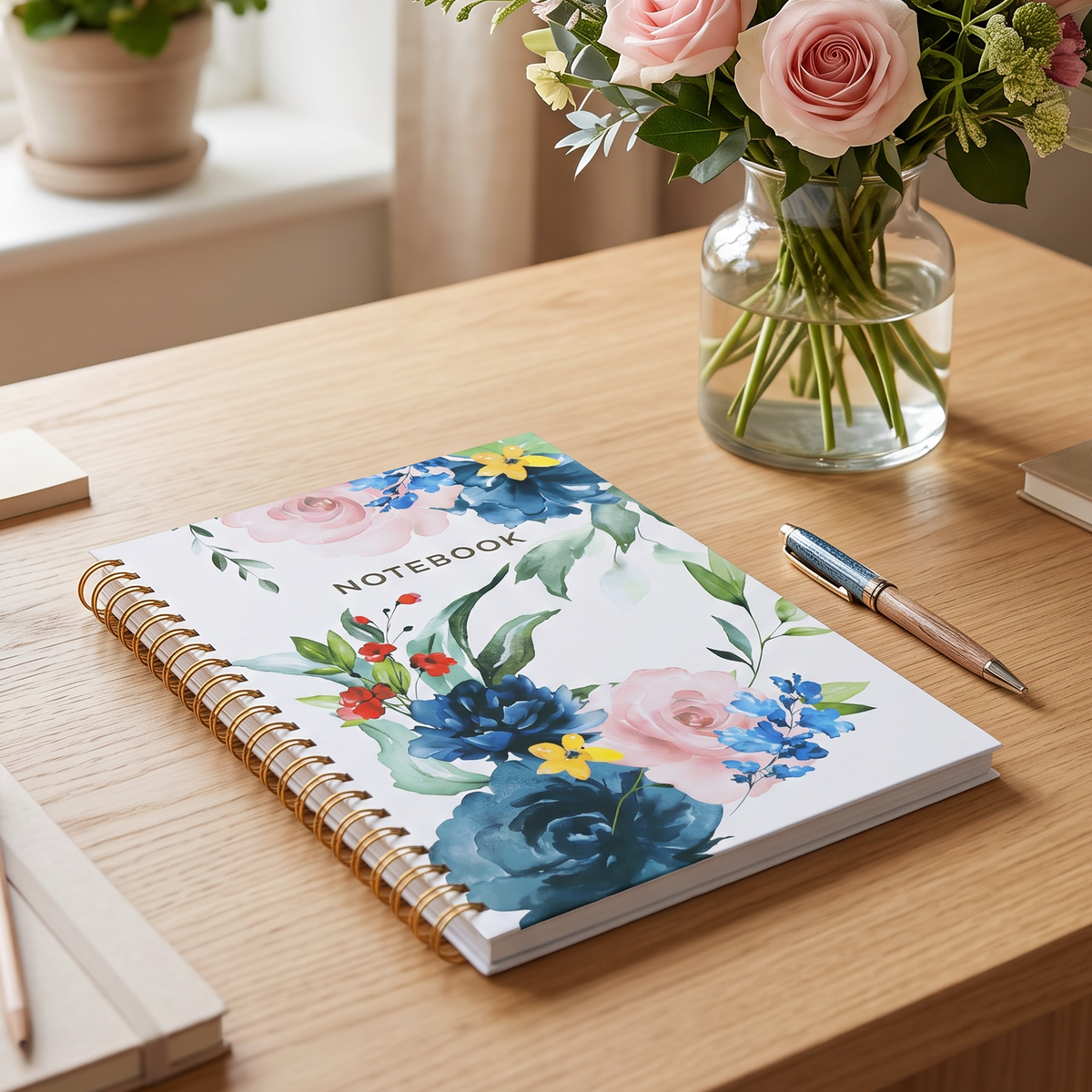 Sophia Floral A4 Spiral Bound Note Book