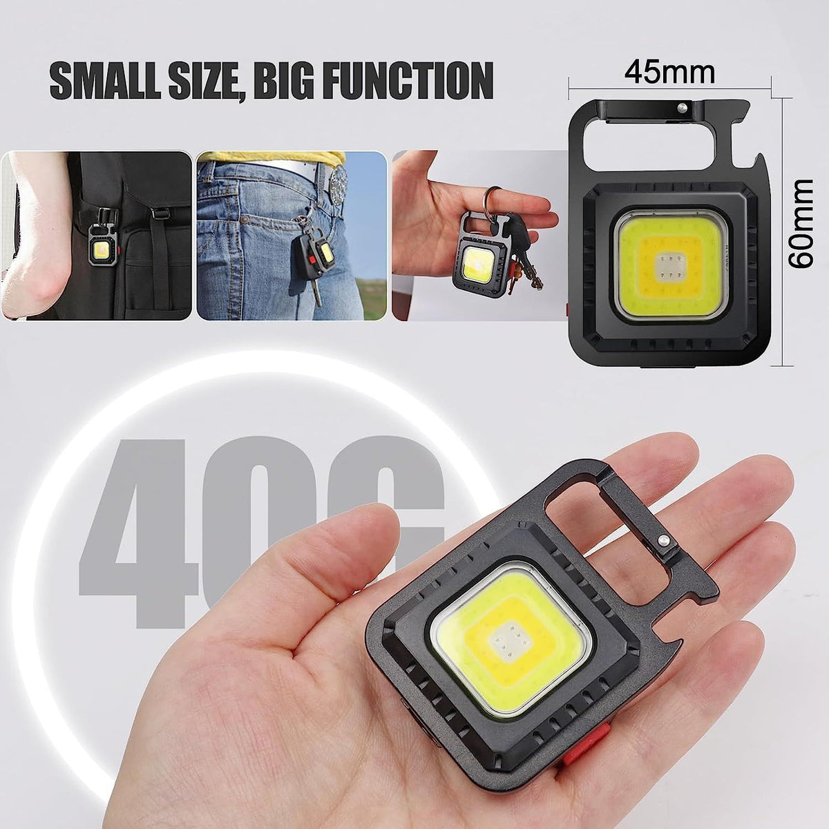 Extrastar LED Rechargeable Keychain With Light. 7 Modes 510 Lumens Max