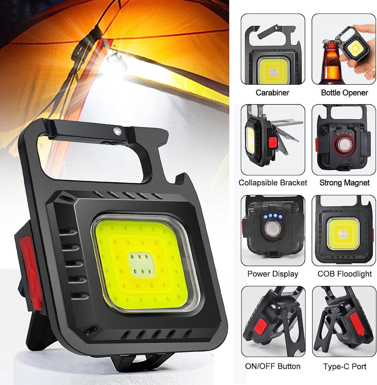 Extrastar LED Rechargeable Keychain With Light. 7 Modes 510 Lumens Max