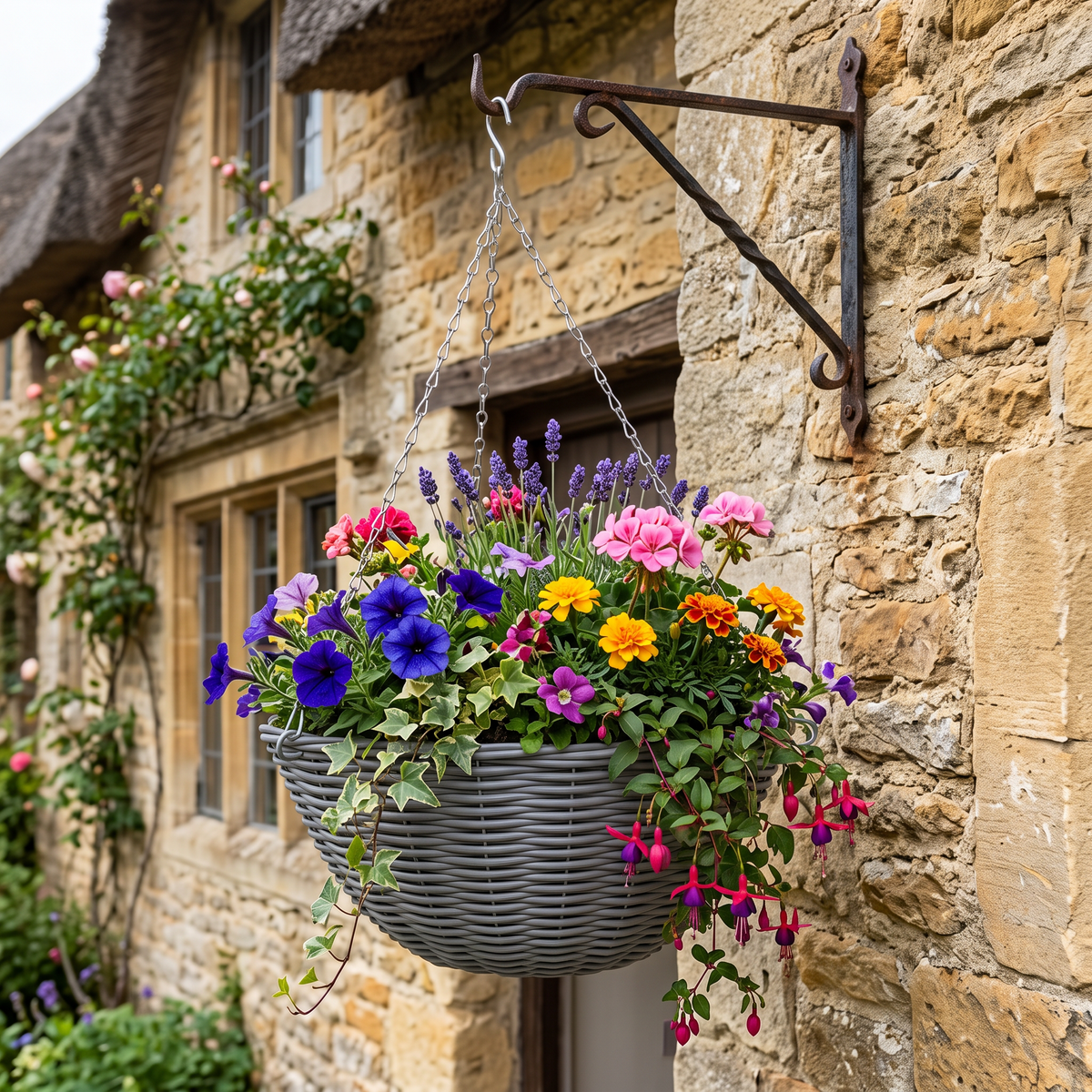 Smart Garden 14" Faux Rattan Hanging Basket - various colours