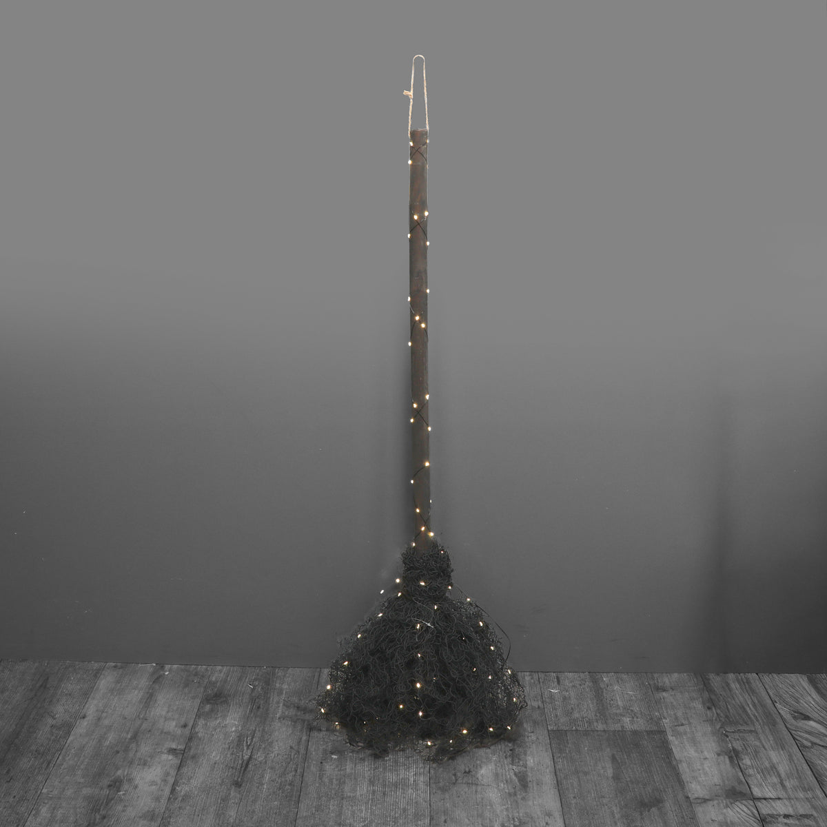 Halloween InLit Wookey Witch Broom with Lights