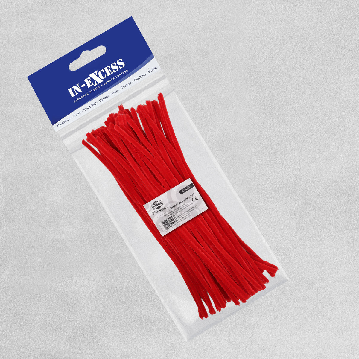 Craft Pipe Cleaners - L300mm, 6mm wide - Assorted Colours - 100 packs