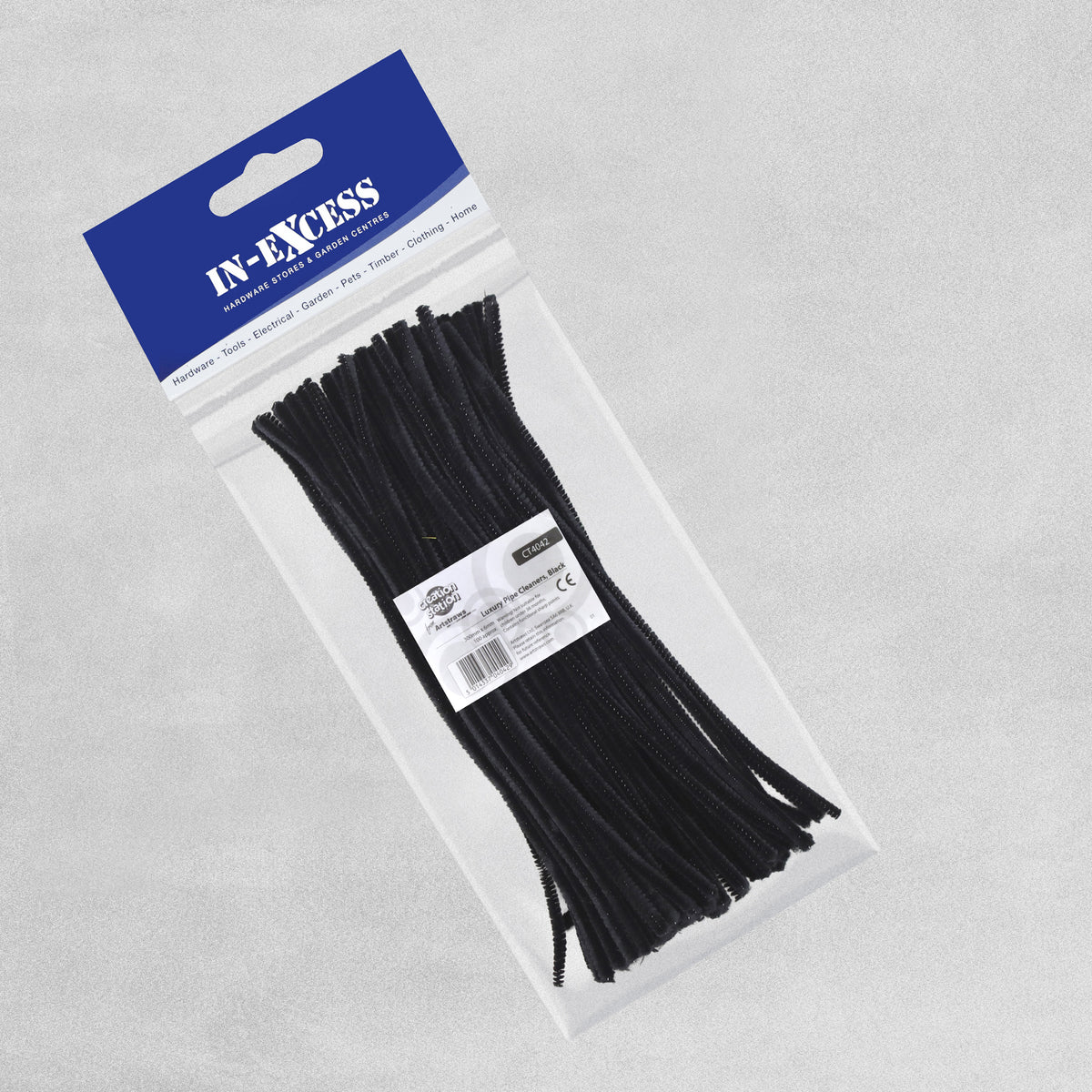 Craft Pipe Cleaners - L300mm, 6mm wide - Assorted Colours - 100 packs