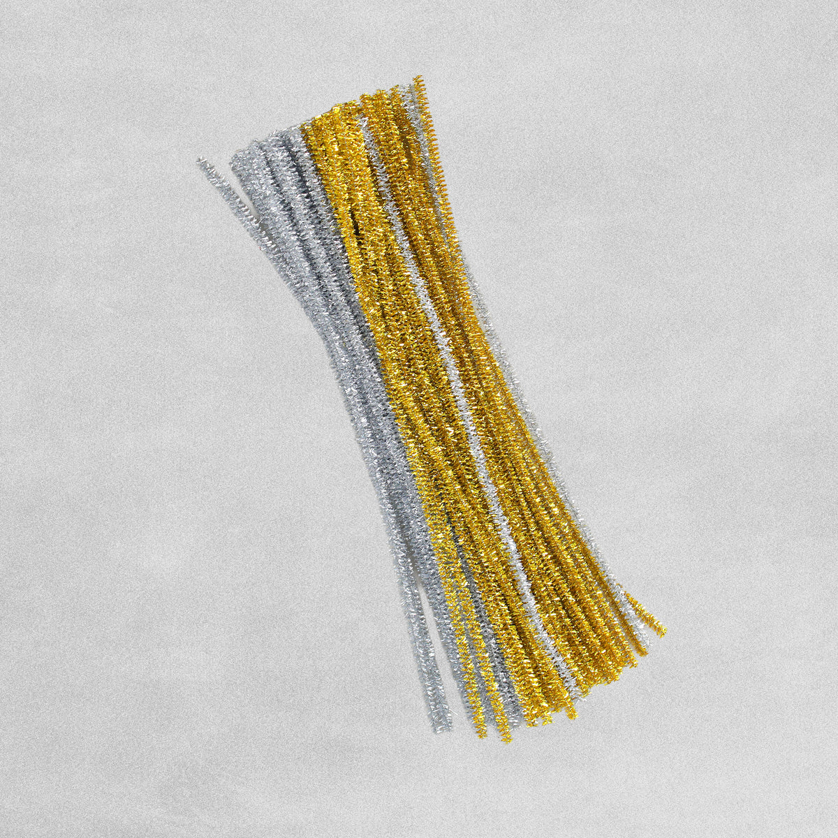 Craft Tinsel Pipe Cleaners - Gold & Silver - Size L300mm, 6mm wide - packs of 100
