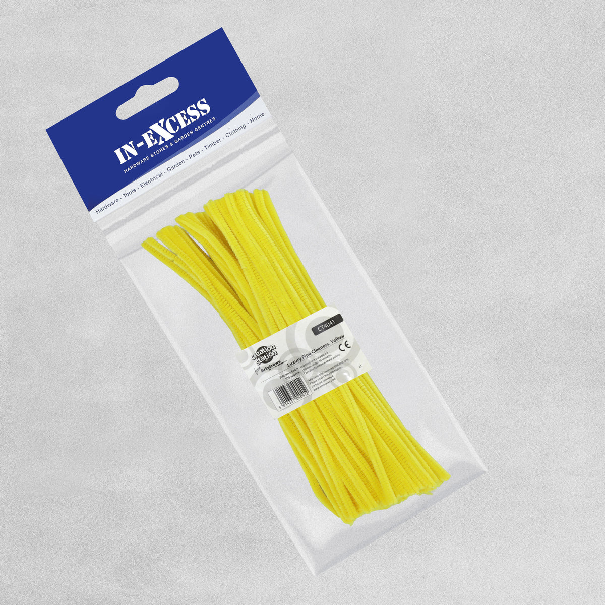 Craft Pipe Cleaners - L300mm, 6mm wide - Assorted Colours - 100 packs