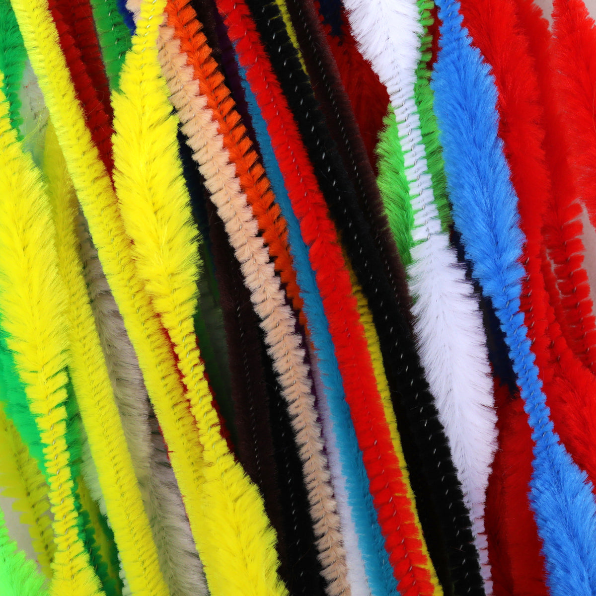 Craft Pipe Cleaners - Length 300mm x 6mm - 30 Straight and 20 Bumpy - Bright assorted colours - pack of 50