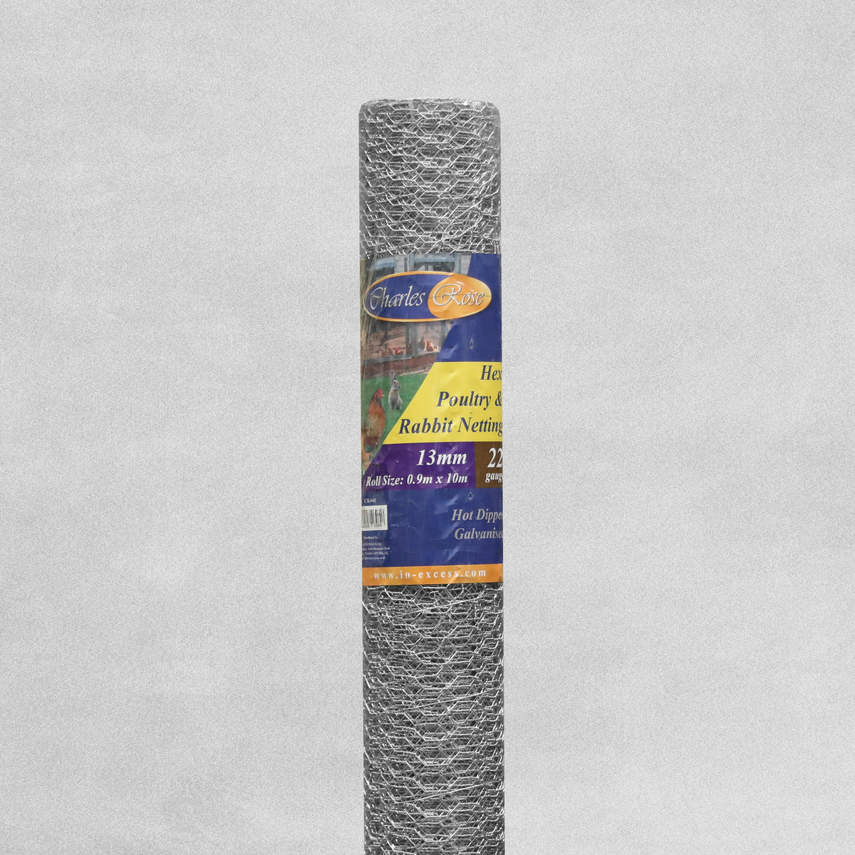 Charles Rose Hex Poultry & Rabbit Netting Galvanised Wire 22 Gauge 13mm Netting - Various Roll Sizes