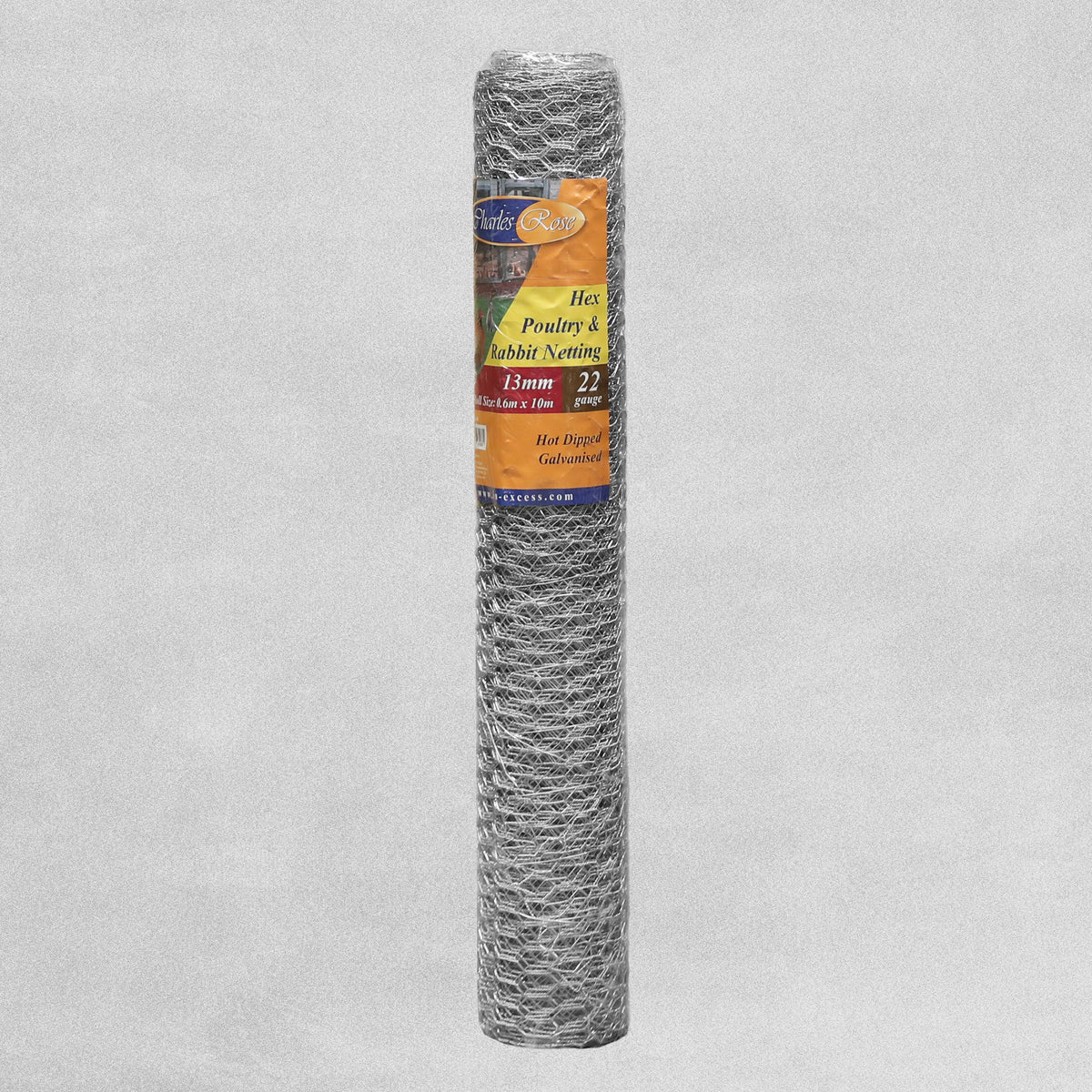Charles Rose Hex Poultry & Rabbit Netting Galvanised Wire 22 Gauge 13mm Netting - Various Roll Sizes