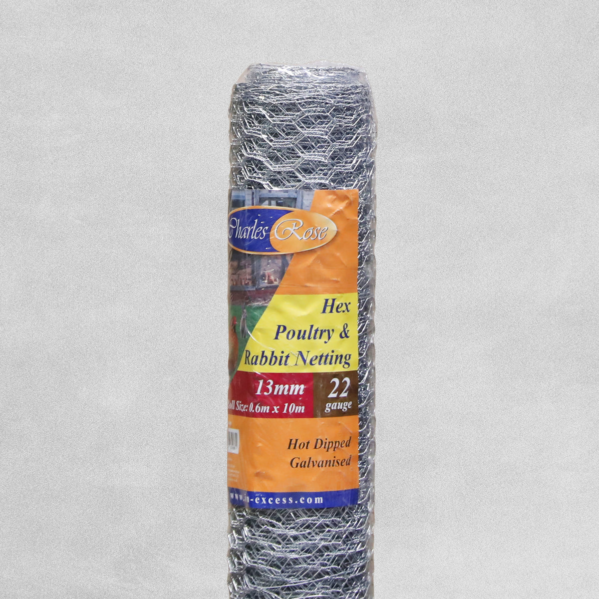 Charles Rose Hex Poultry & Rabbit Netting Galvanised Wire 22 Gauge 13mm Netting - Various Roll Sizes
