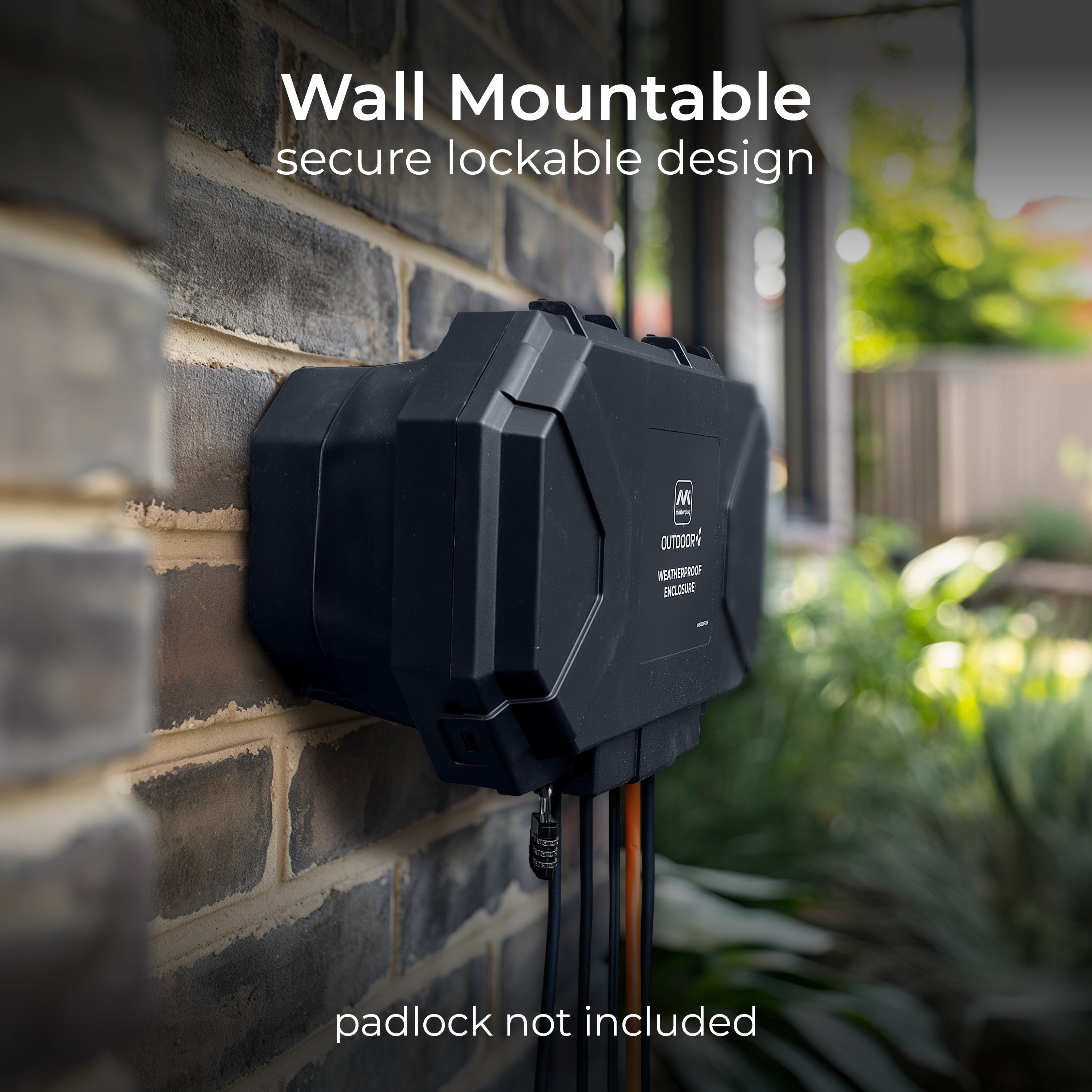 Masterplug Weatherproof Outdoor Power Box with 4 Socket 8m Extension Lead