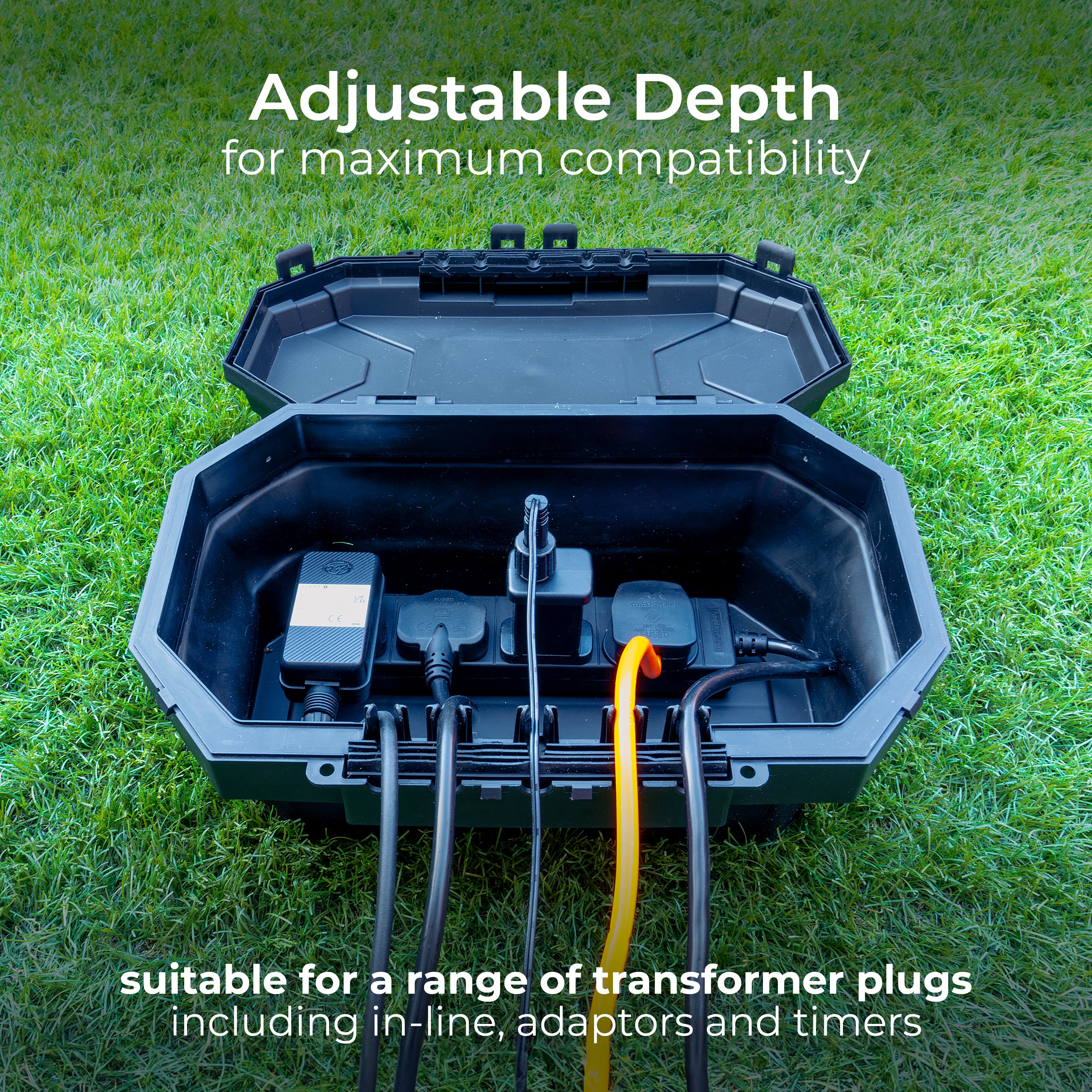 Masterplug Weatherproof Outdoor Power Box with 4 Socket 8m Extension Lead