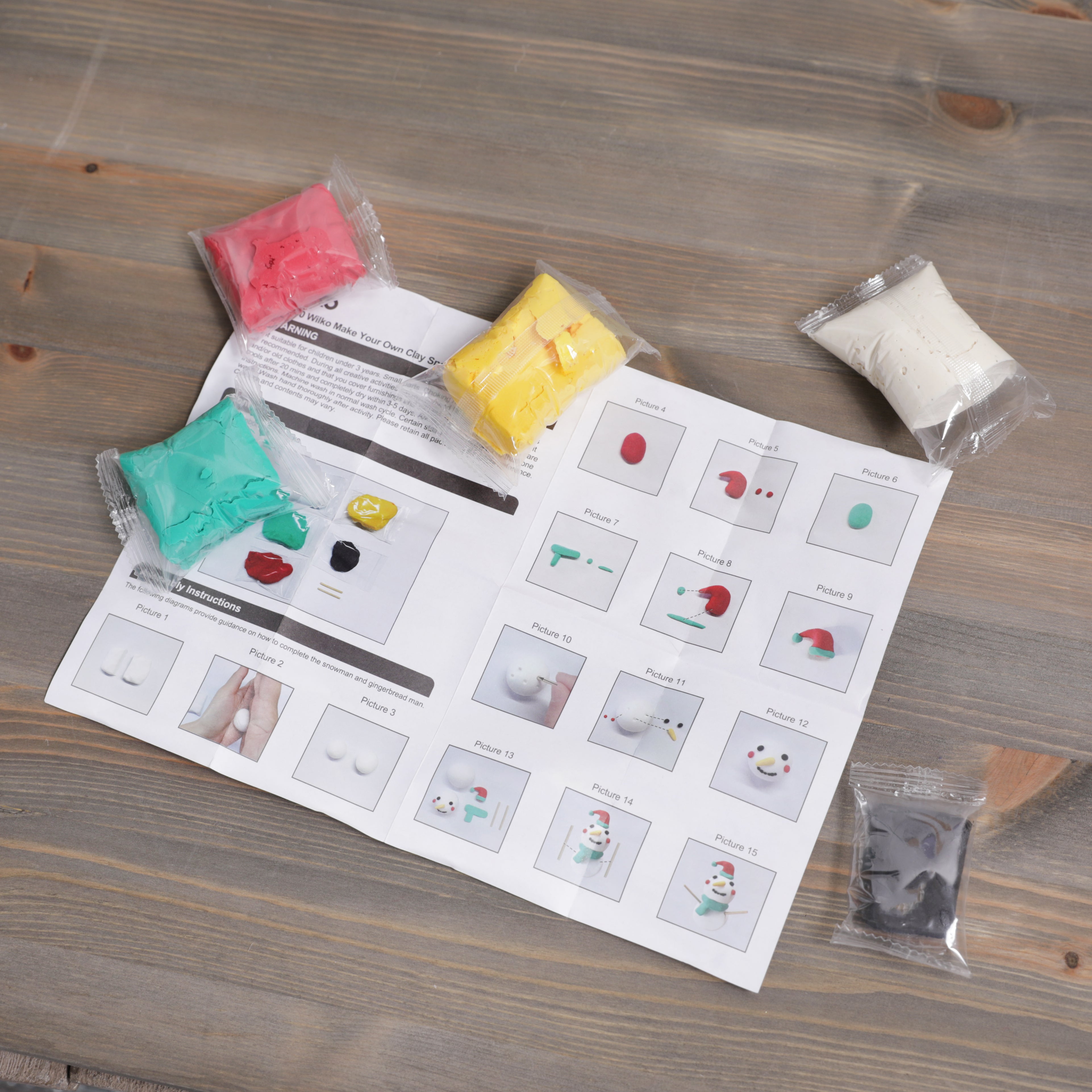 Make Your Own Clay Snowman & Gingerbread Man - Craft Kit