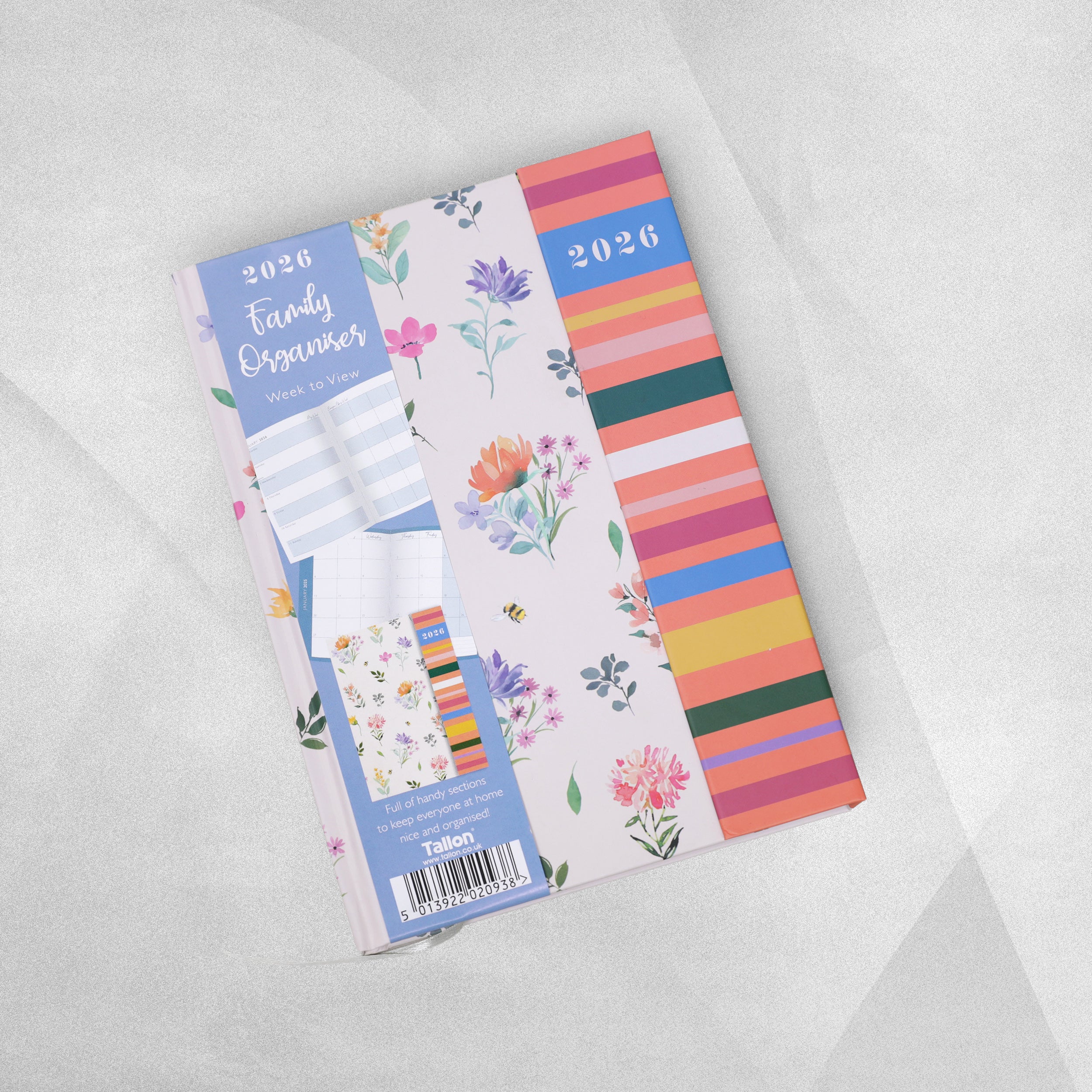 2026 Hardback A5 Family Organiser - Week to View - Botanical Design