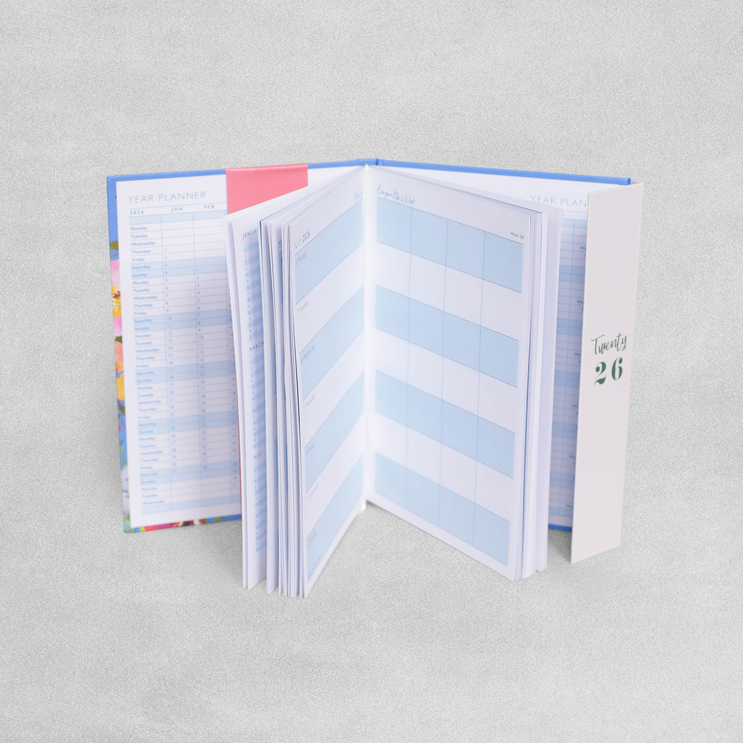 2026 Hardback A5 Family Organiser - Week to View - Botanical Design