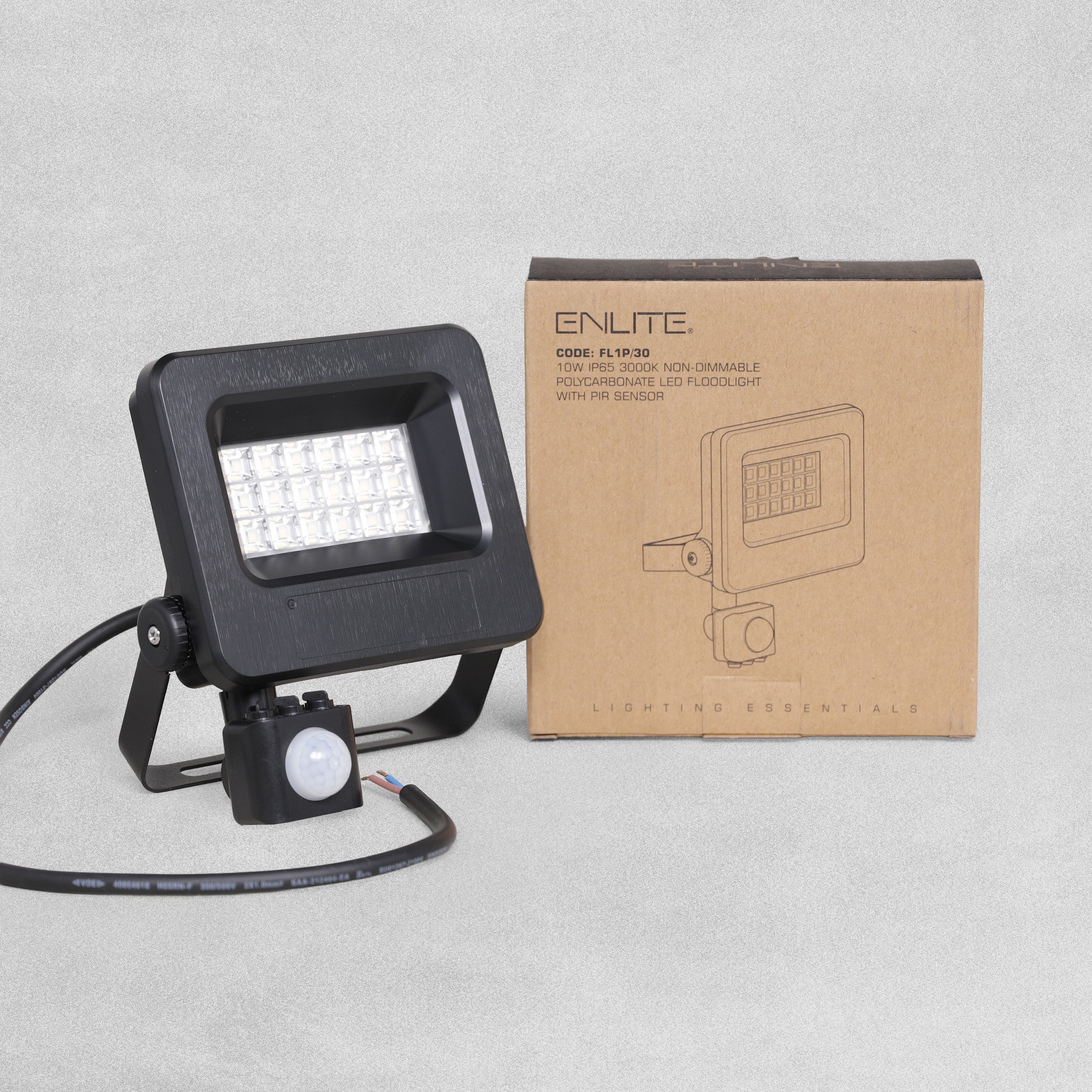 Enlite FL1P/30 10w LED IP65 Floodlight PIR 3000k