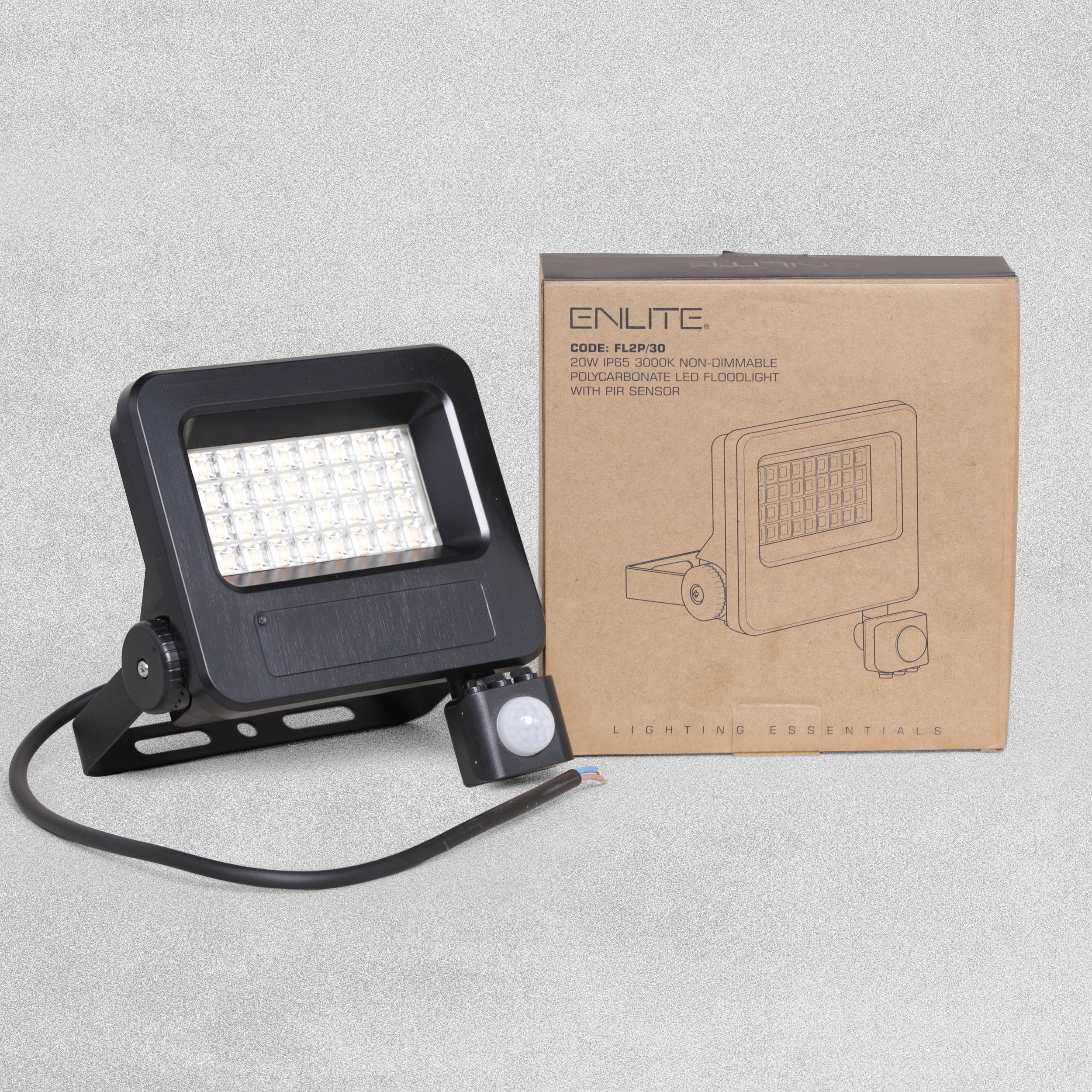 Enlite FL2P/30 30w LED IP65 Floodlight PIR 3000k