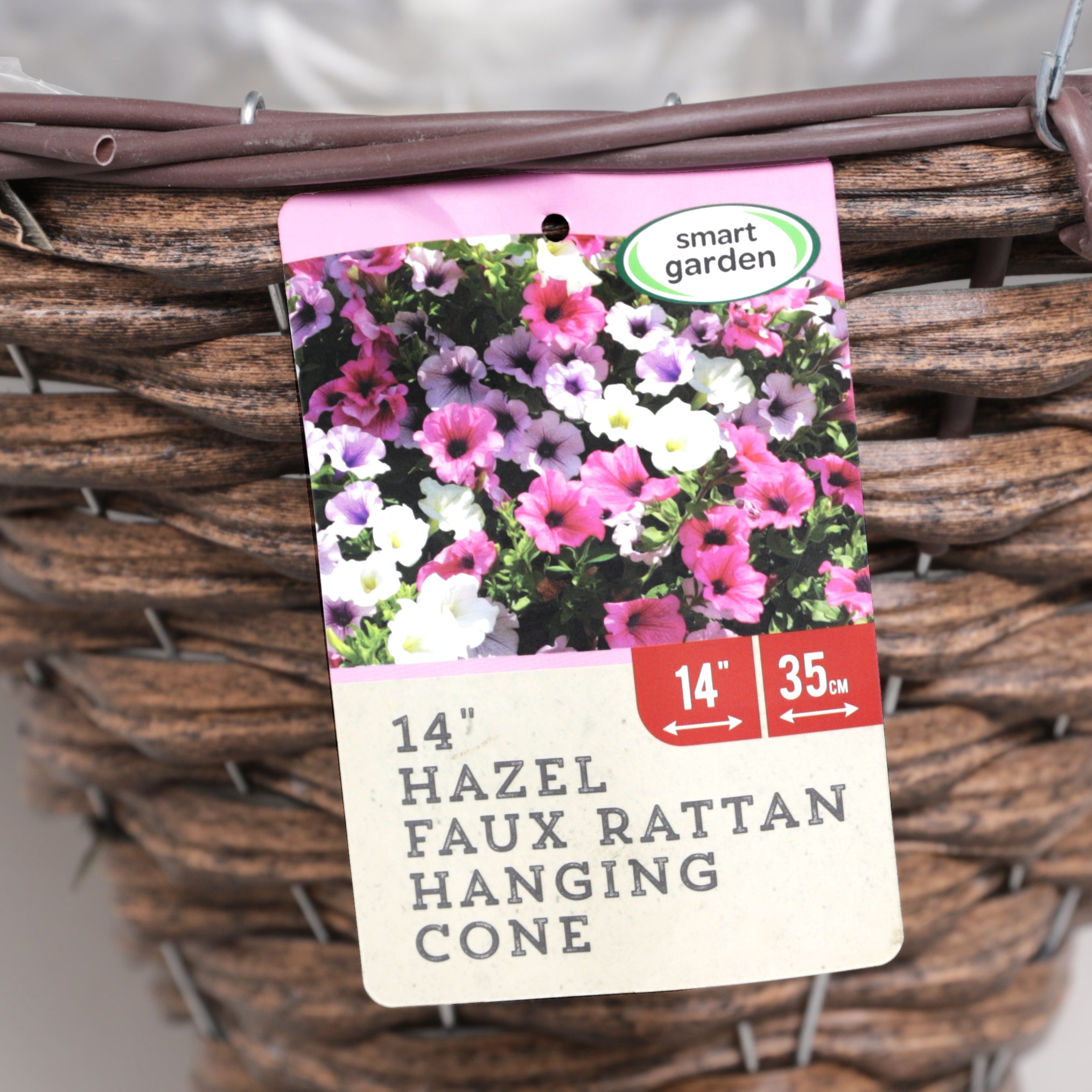 Smart Garden Hazel Faux Rattan Hanging Cone - 14"