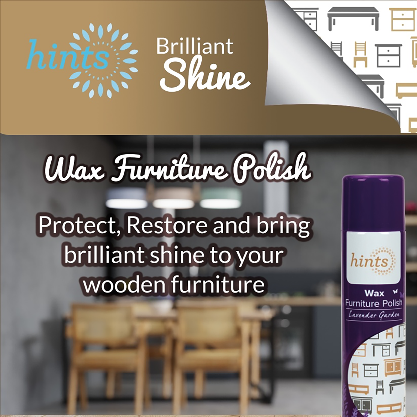 Hints Wax Furniture Polish Lavender Garden