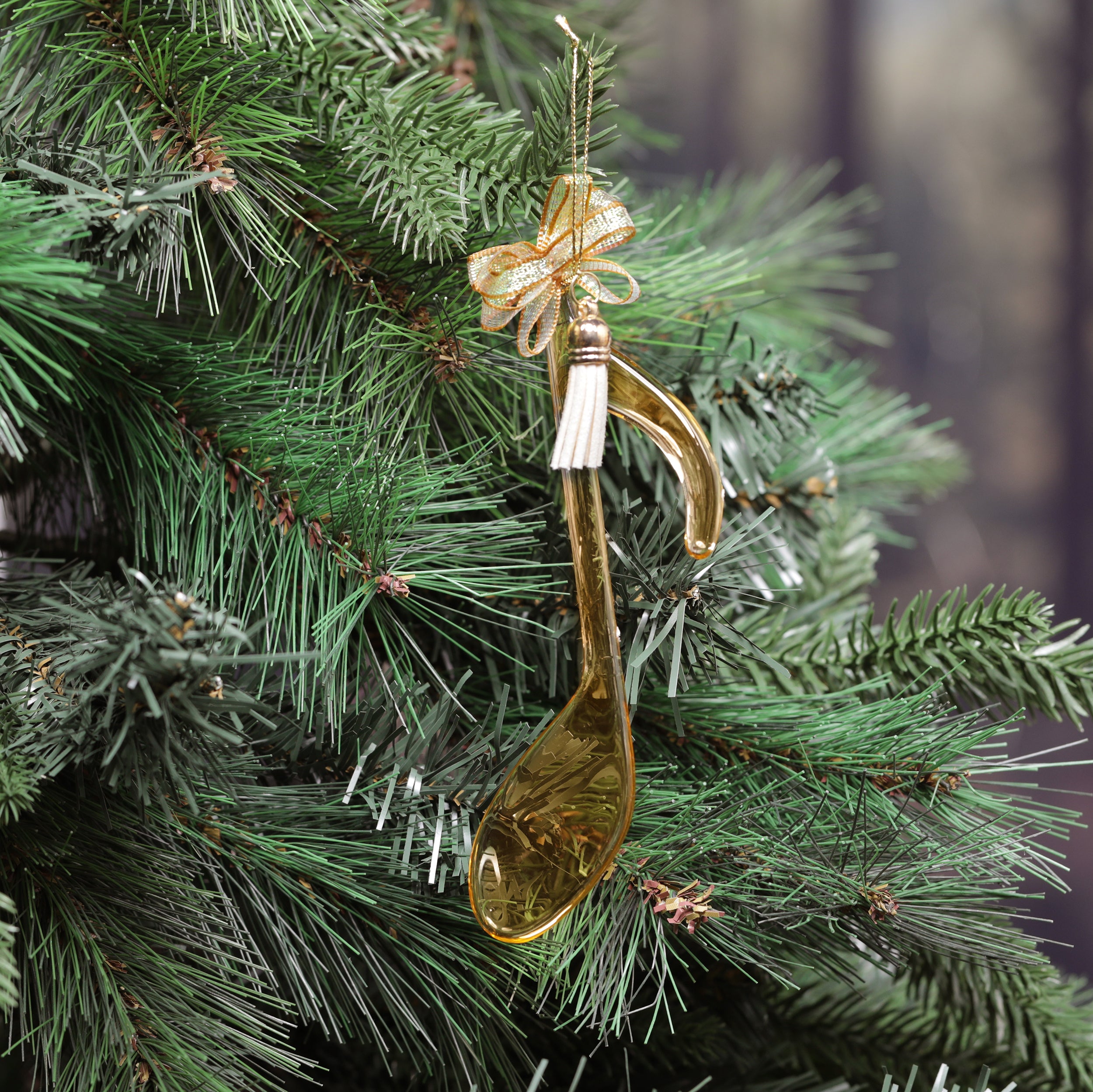 Festive Hanging Gold Ivory Music Note 16cm