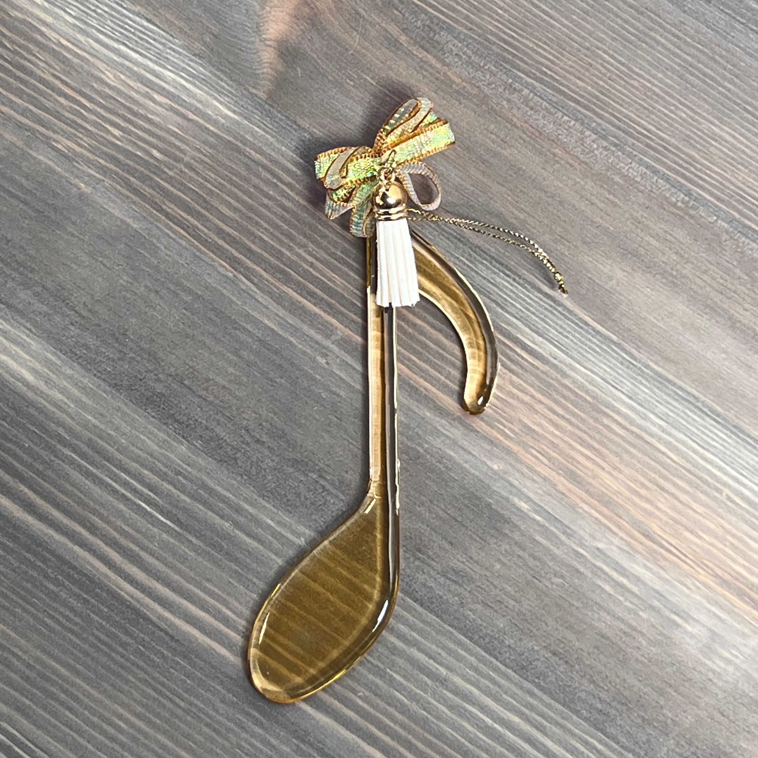 Festive Hanging Gold Ivory Music Note 16cm