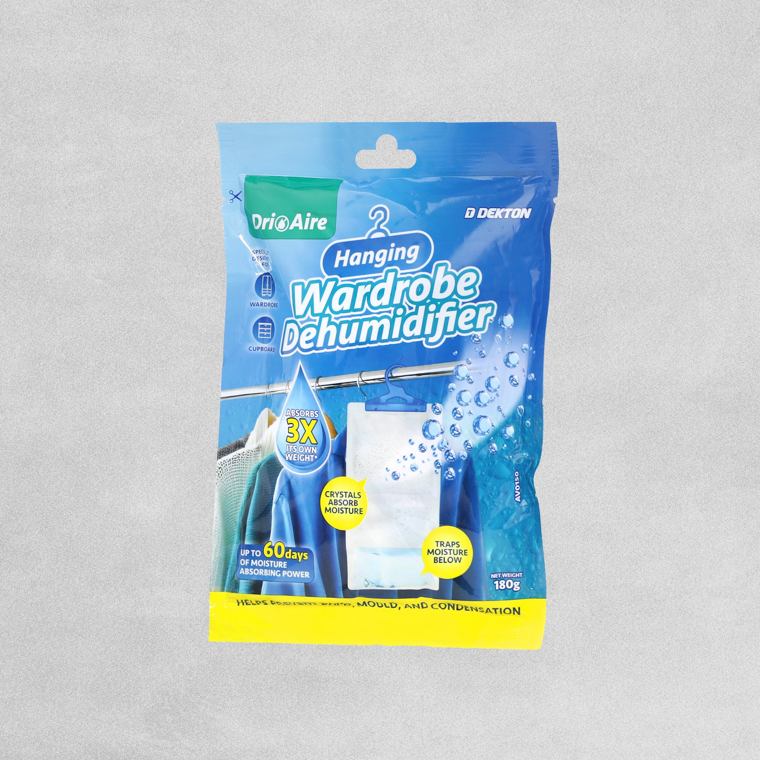 3 Pack Hanging Wardrobe Dehumidifier 180g