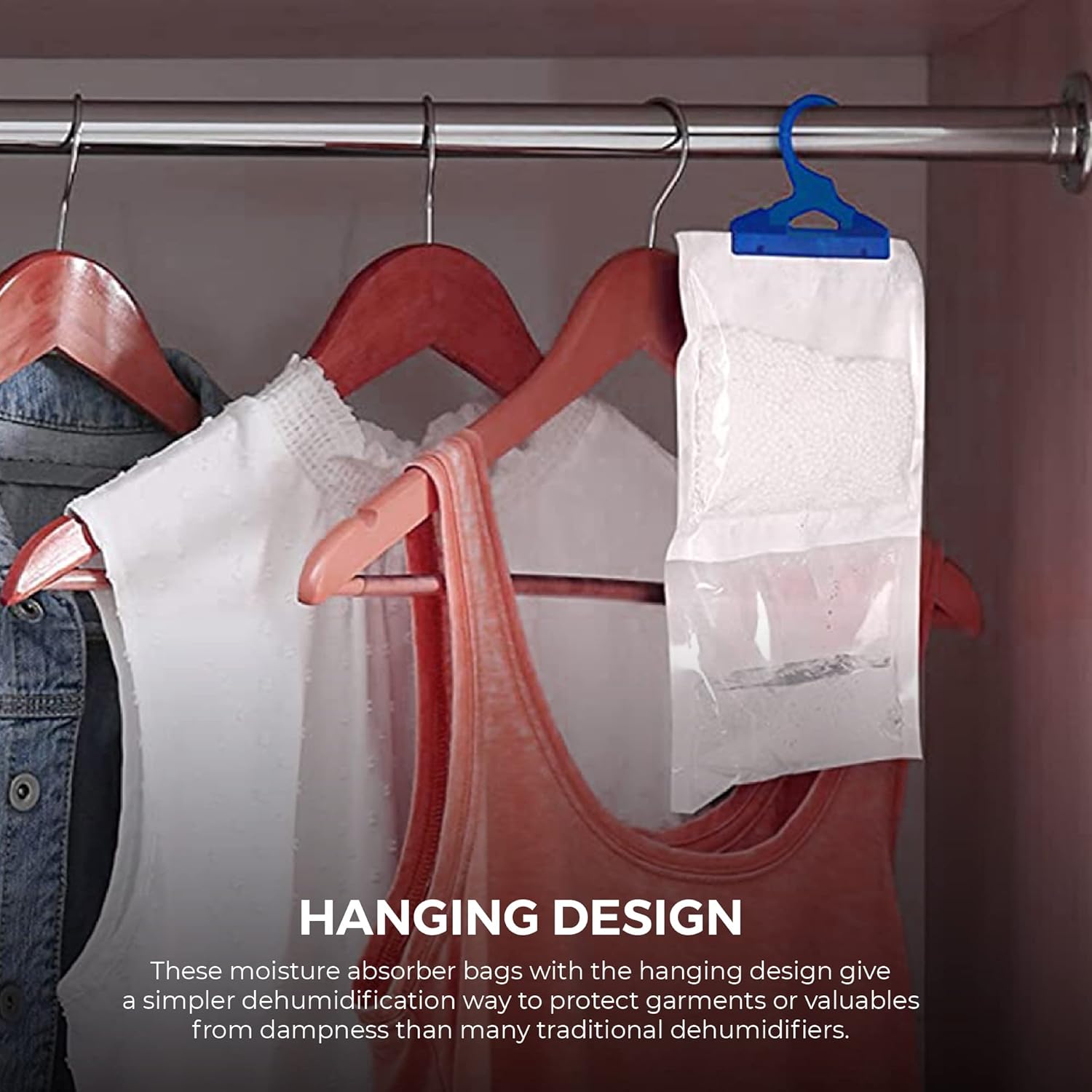 3 Pack Hanging Wardrobe Dehumidifier 180g