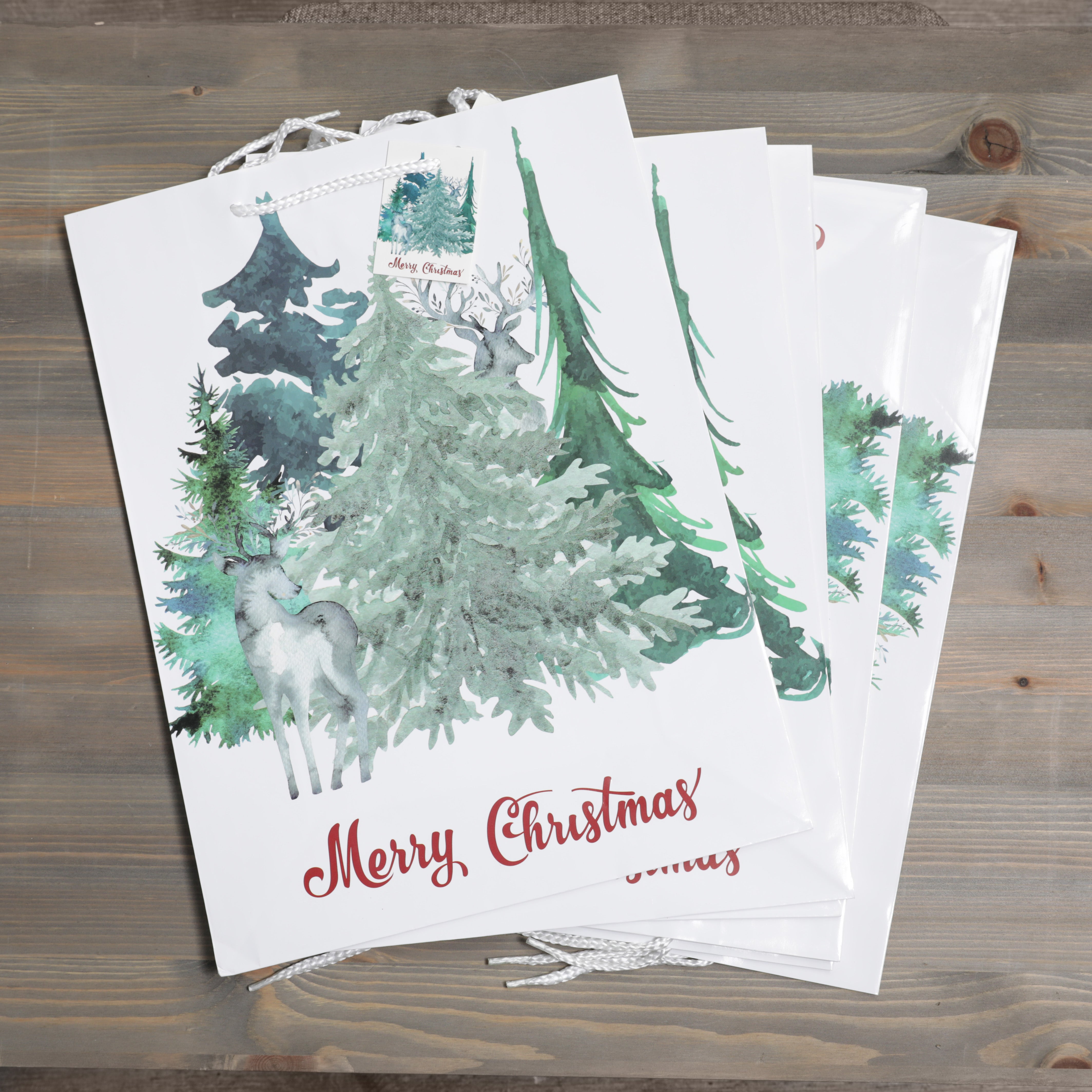 Christmas Gift Bags Christmas Tree Design - 40 x 30 x 12cm - 12pcs