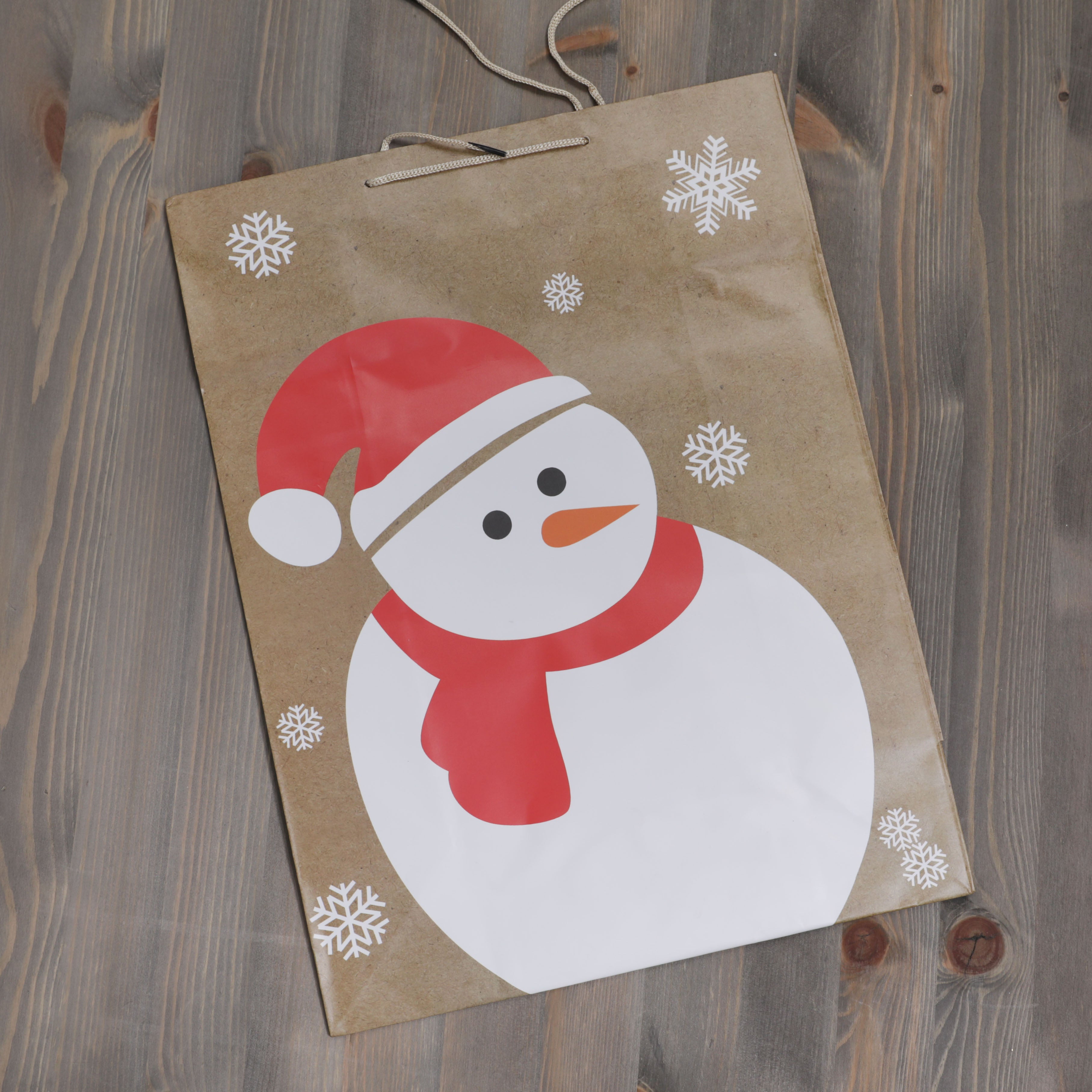 Christmas Gift Bags Snowman Design - 42 x 31 x 15cm - 12pcs