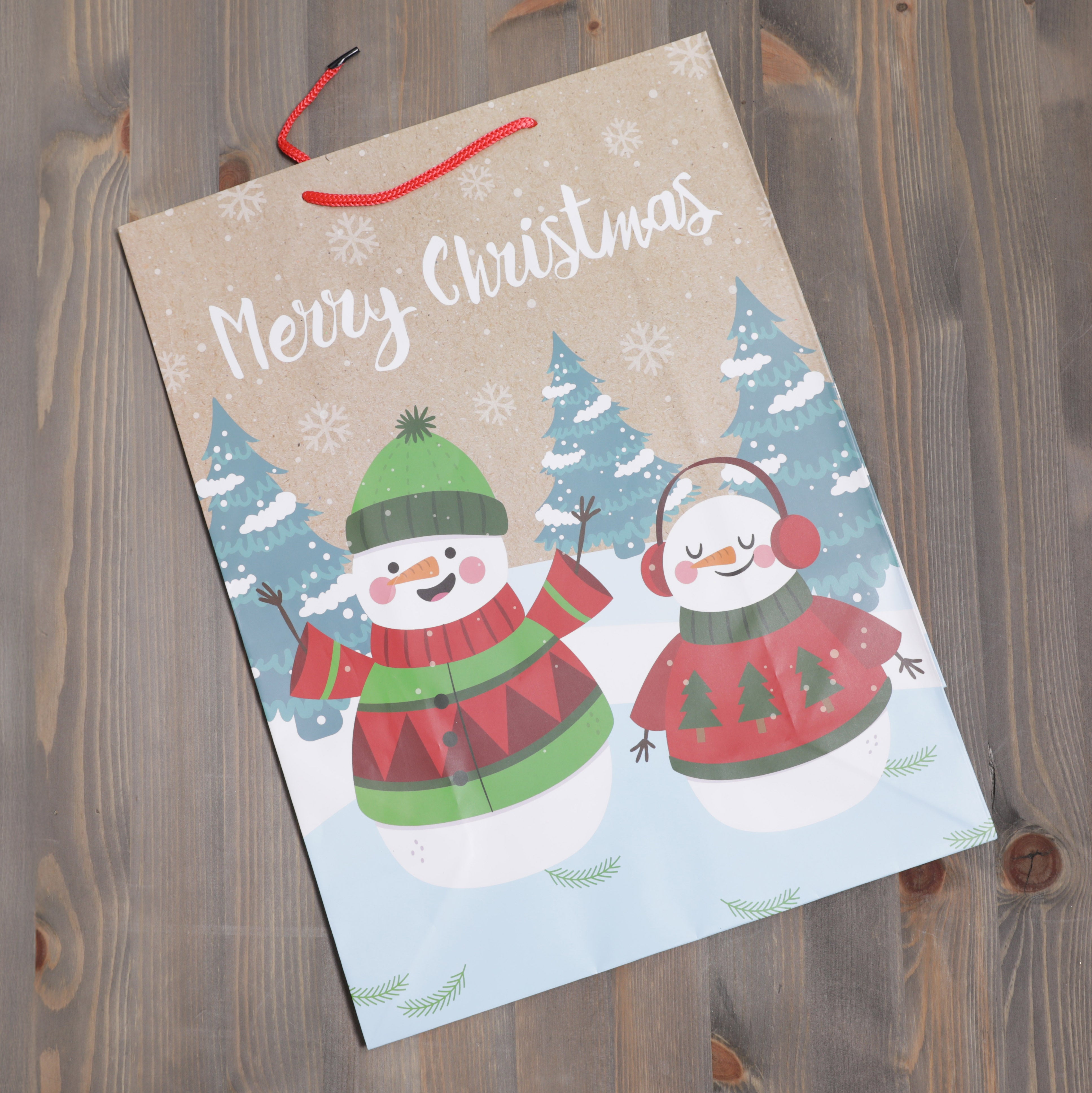 Christmas Gift Bags Snowman Design - 42 x 31 x 15cm - 12pcs