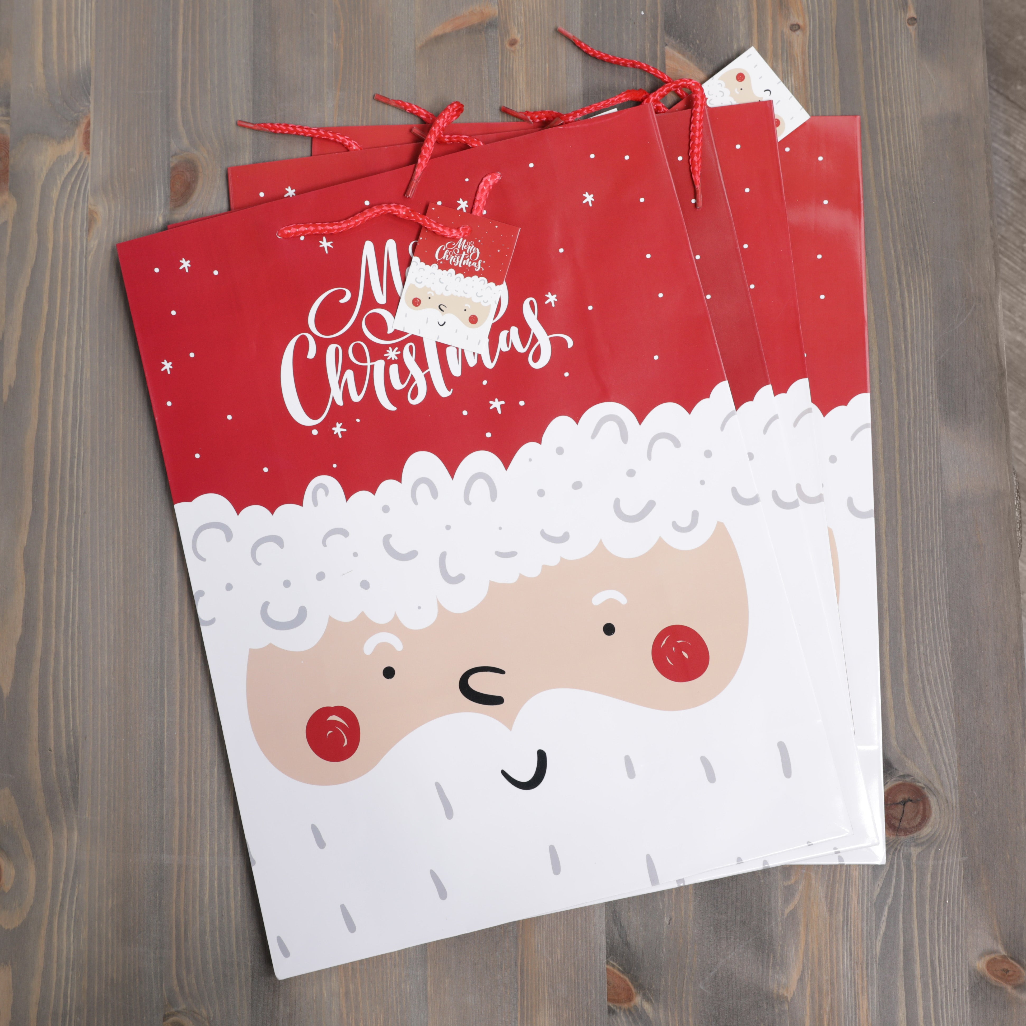 Christmas Gift Bags Father Christmas Design - 40 x 30 x 12cm - 12pcs