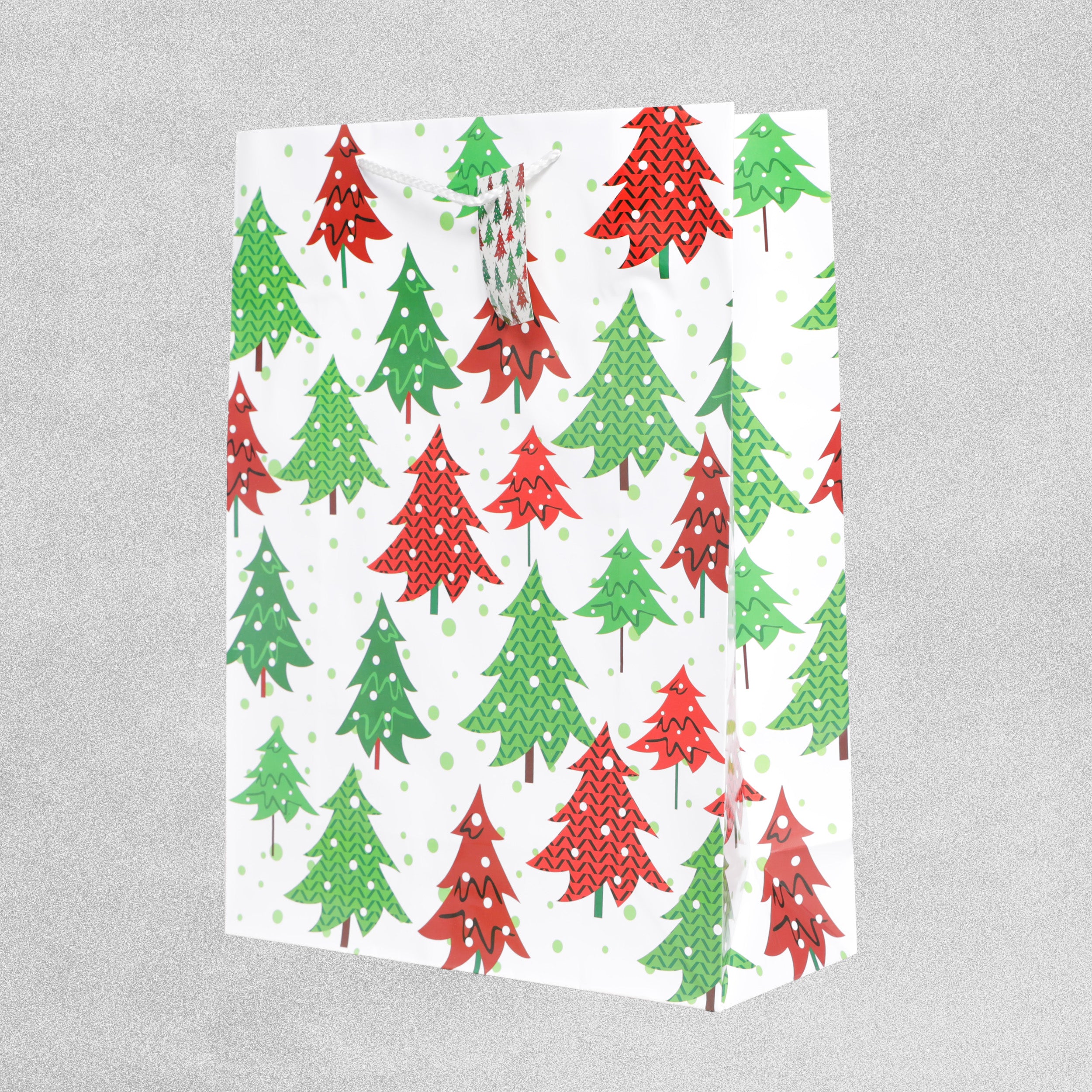 Christmas Gift Bags Red/Green Christmas Trees Design - 40 x 30 x 12cm - 12pcs